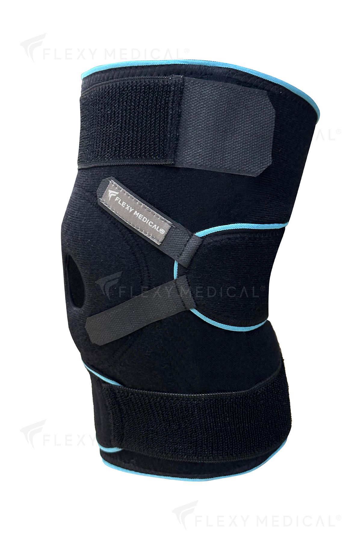 Flexy Medical Diz Için Mavi Silikon Patella Destekli Ayarlanabilir Dizlik, Menisküs Yırtığı, Eklem