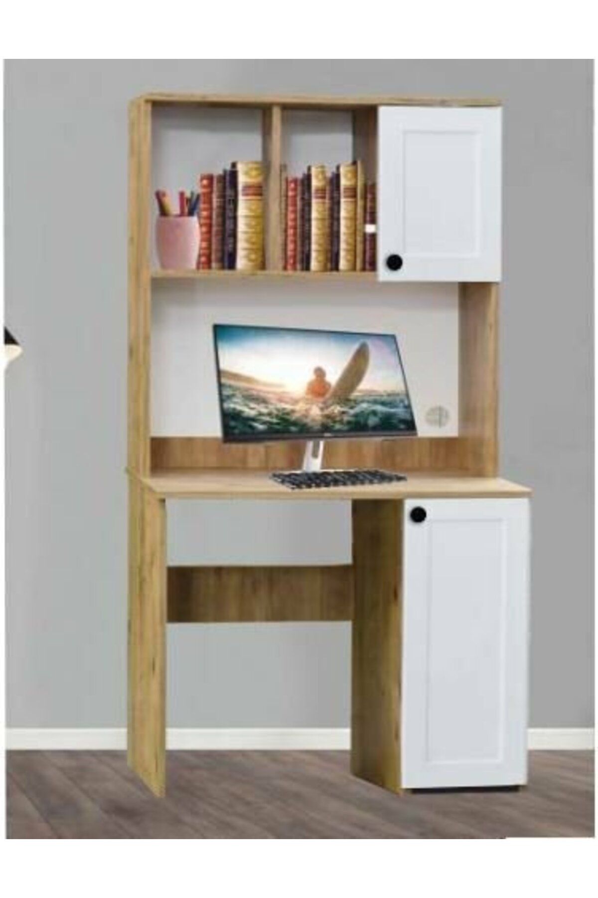 Yuvaset Home 2 Kapılı Çam Kare Çalışma masası
