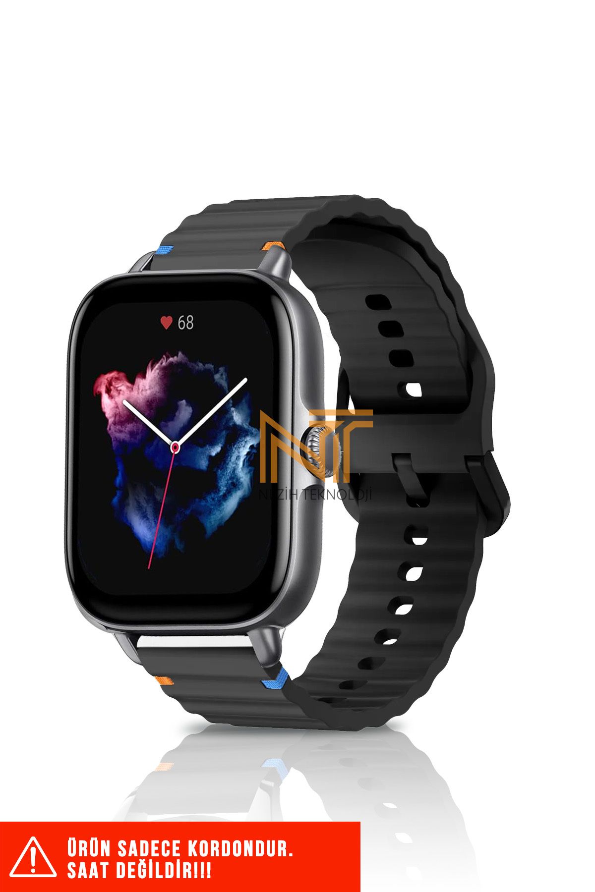 Nezih Case Amazfit Gts / Gts 2 / Gts 2e / Gt S3 / Gt S4 Mini Uyumlu Wave Silikon Kordon 20mm