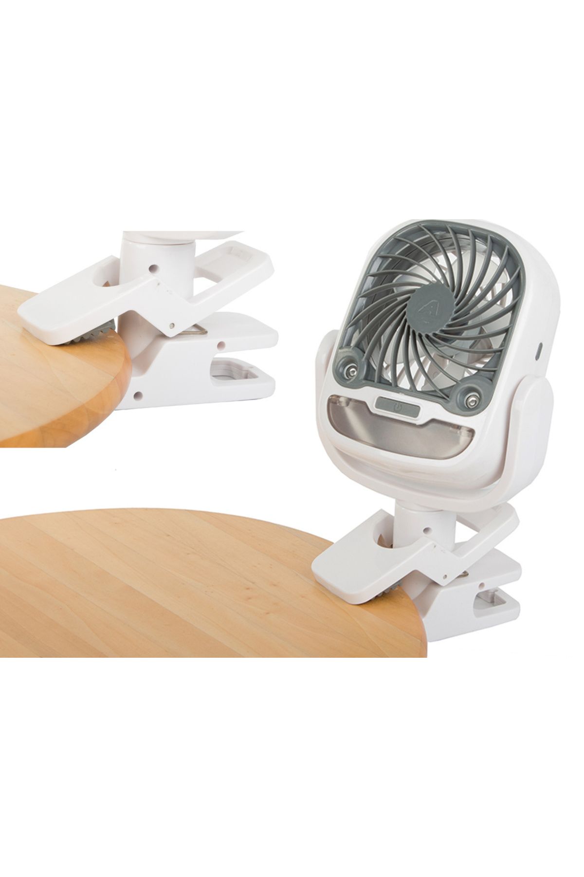 zola-Ventilator 2 in 1 cu umidificator,360°,3 viteze, iluminare,clip birou, wireless,25x12.5x12.5 cm,alb 5