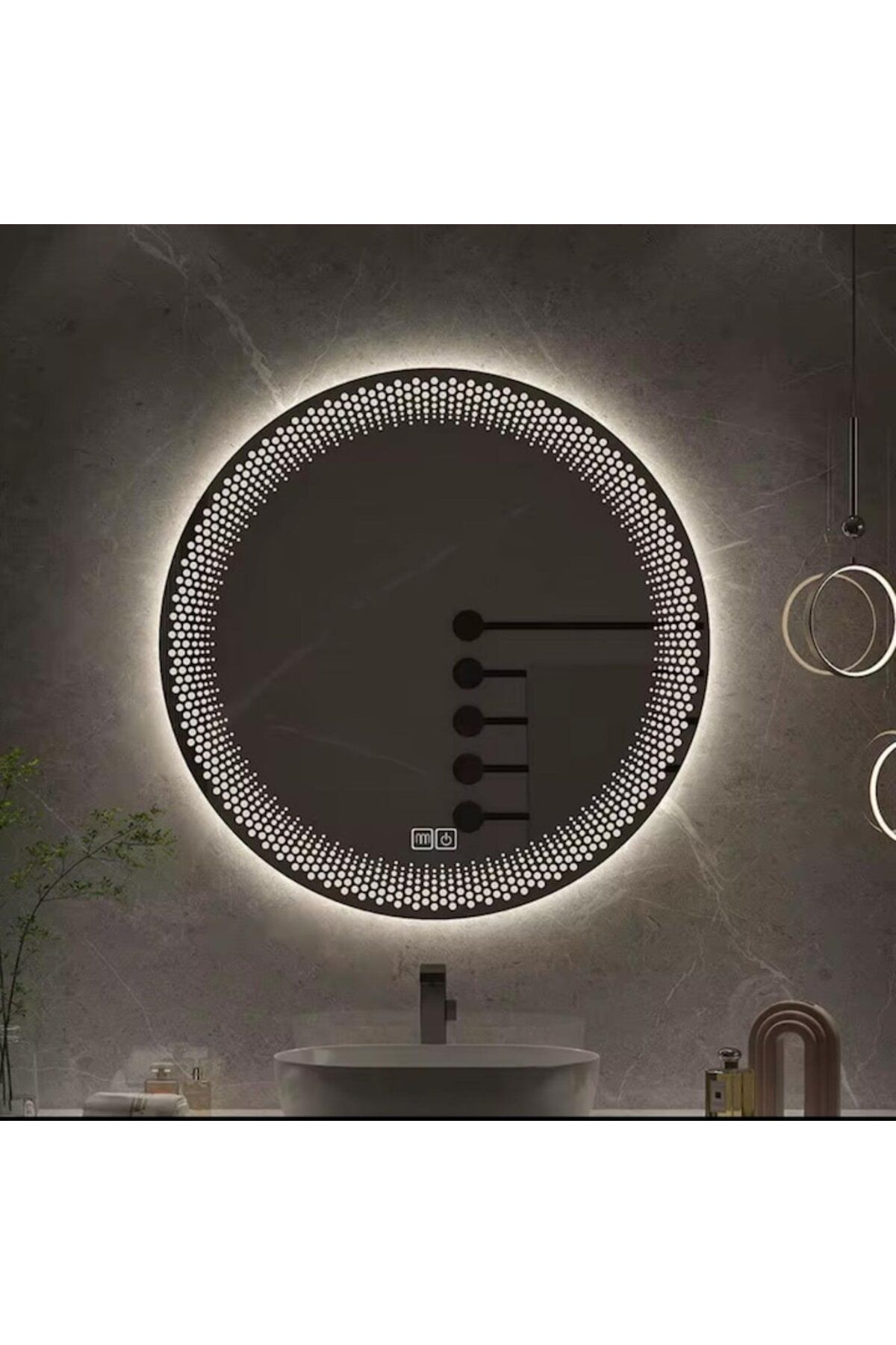 OPTIM DEKO-Oglindă de baie premium cu iluminare LED, control tactil, sistem anti-aburire, 80x80 cm 3