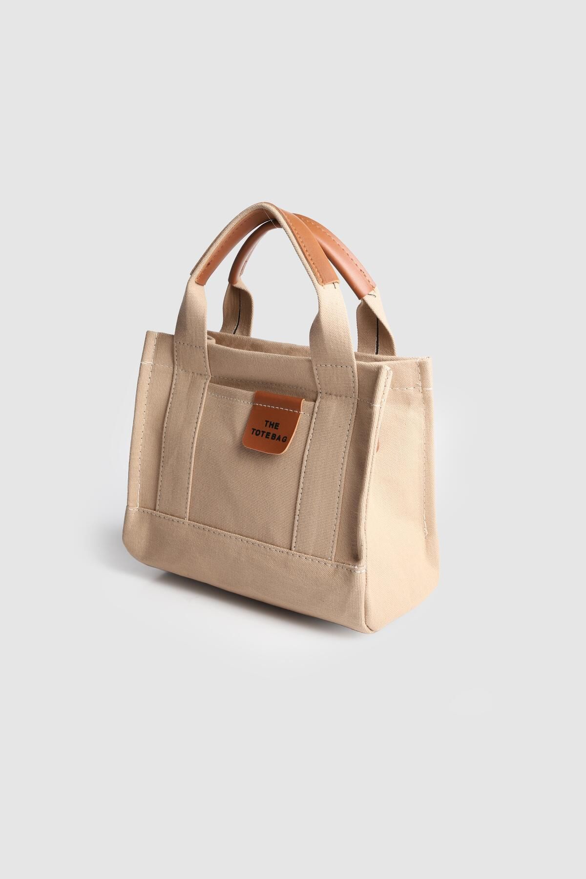 La La'Graccio Paris La'Graccio Paris Kadın Keten Tote Bag Çanta Bej