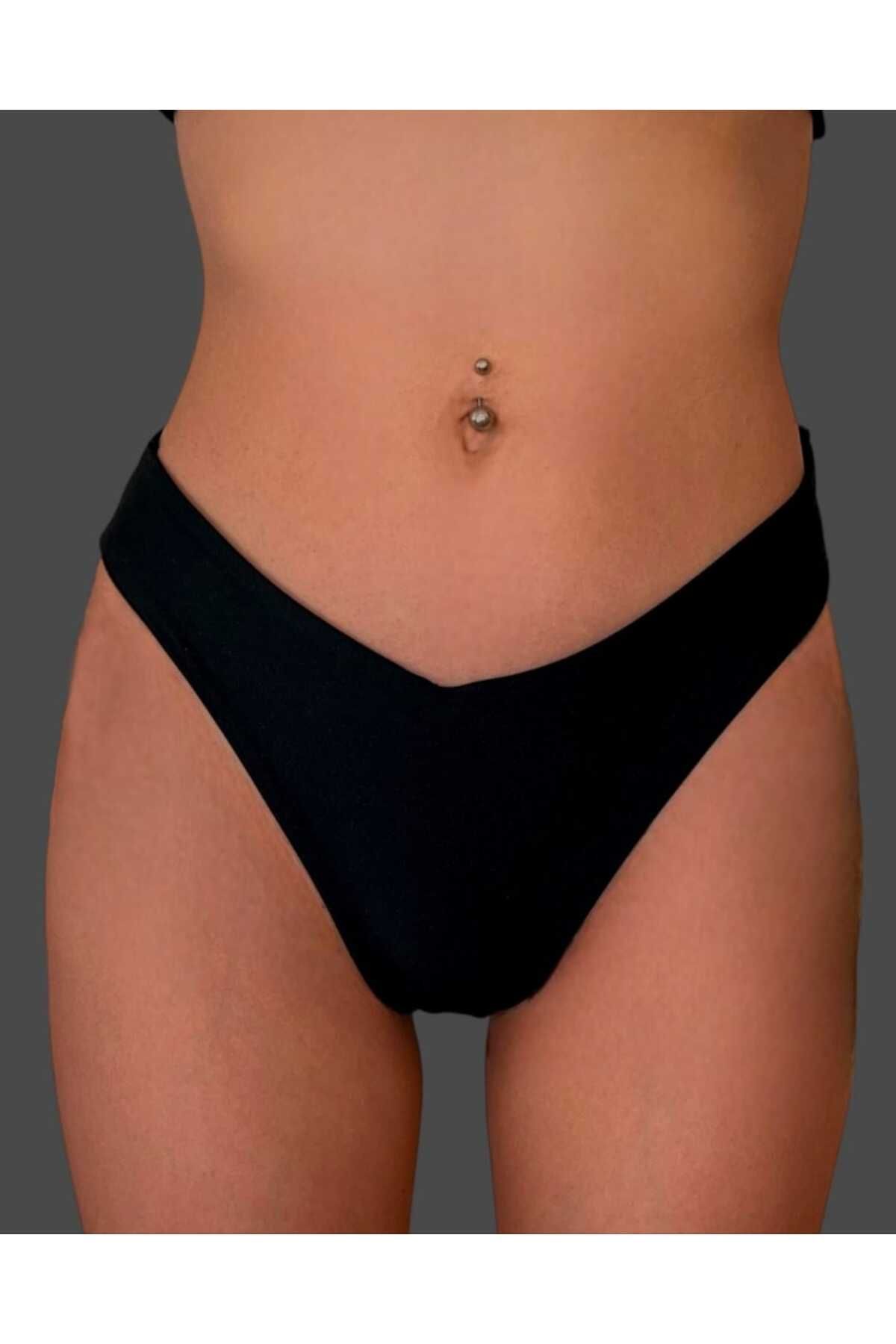 BUVİA BUVIA Siyah Yüksek Bel Bikini Altı – Klasik Kalça Kesimi & Esnek Yapı