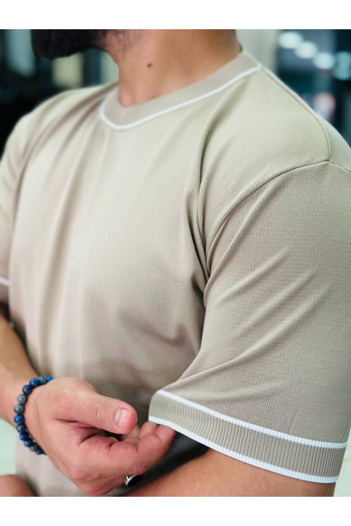 FRANCO RENZO Erkek Bisiklet Yaka Triko T-Shirt