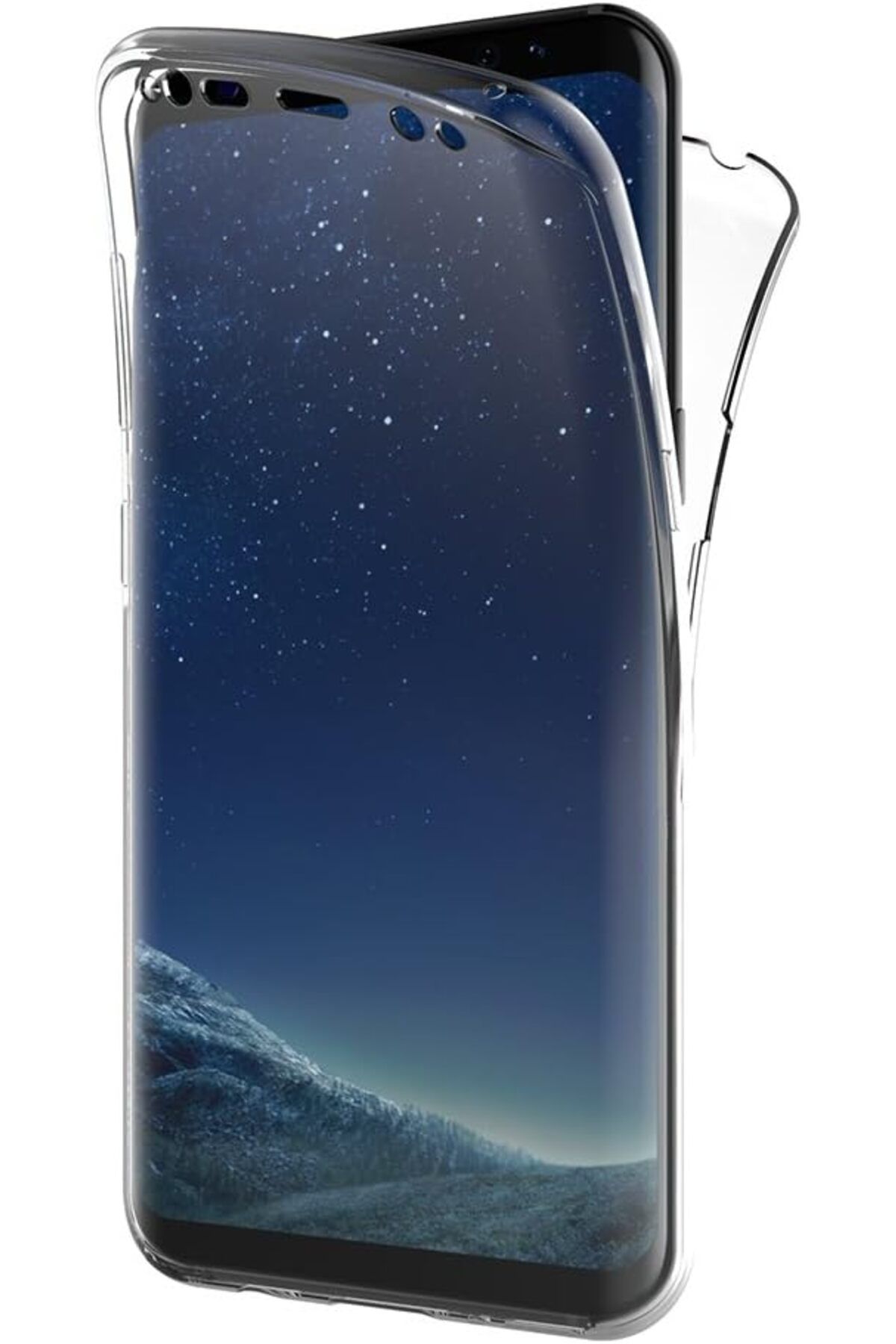 Ehr. Samsung Galaxy S8 Uyumlu Ön Arka 360 Tam Koruma Şeffaf Soft Silikon Kılıf