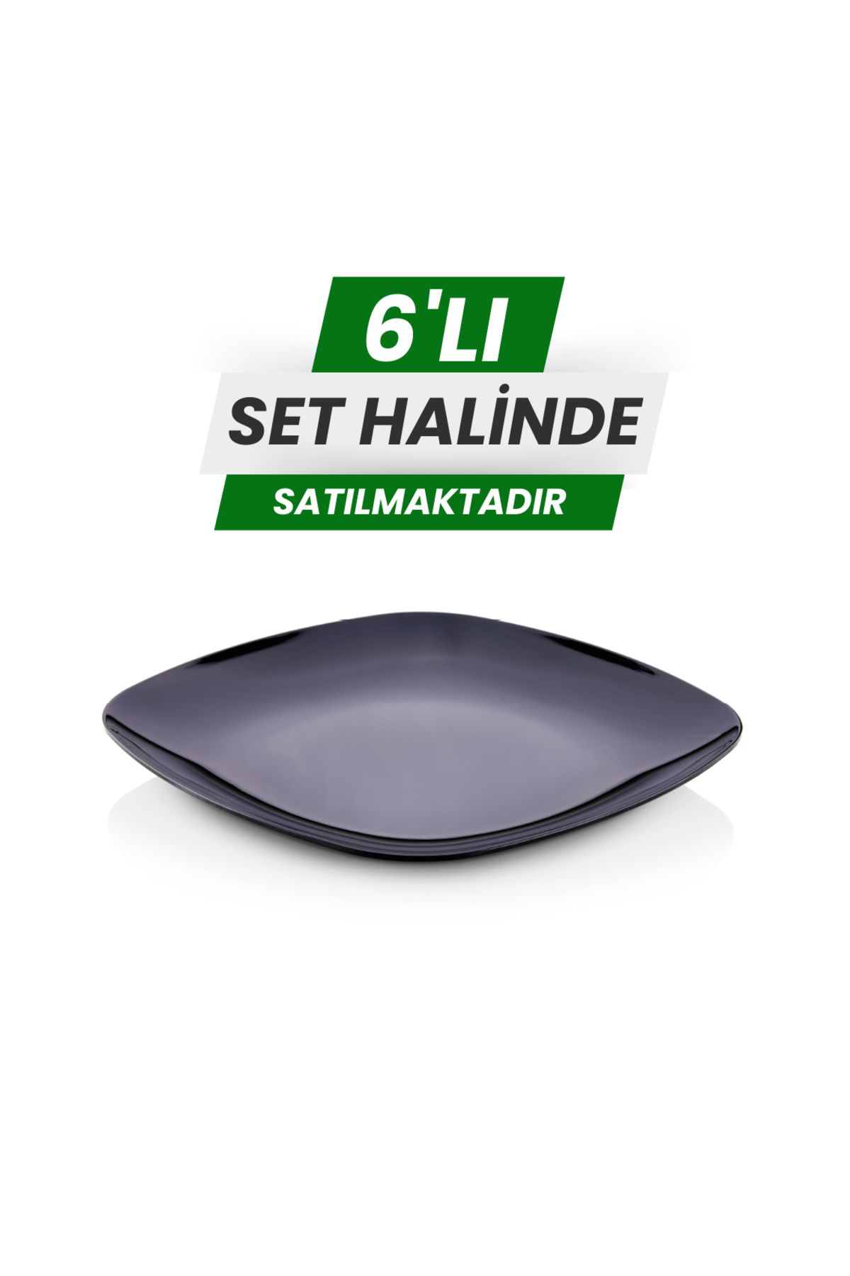 Alezy 166 Göreme Melamin Termostar Kare Servis Tabak 21 cm Siyah