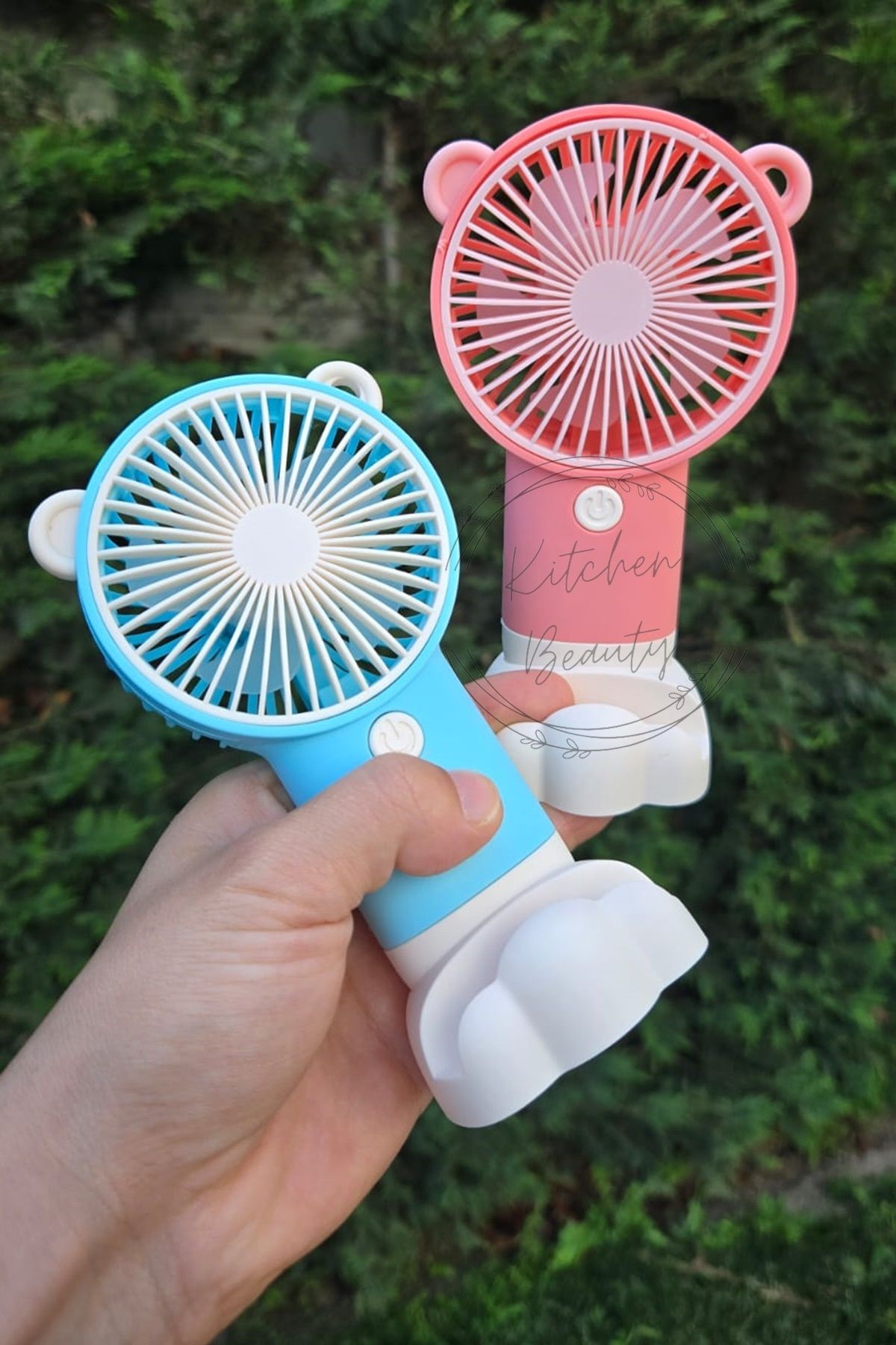 Kitchen Beauty Şarjlı Mini El Fanı Ve Masa Fanı Soğutucu Pervane Taşınabilir Şarj Edilebilir Standlı Vantilatör