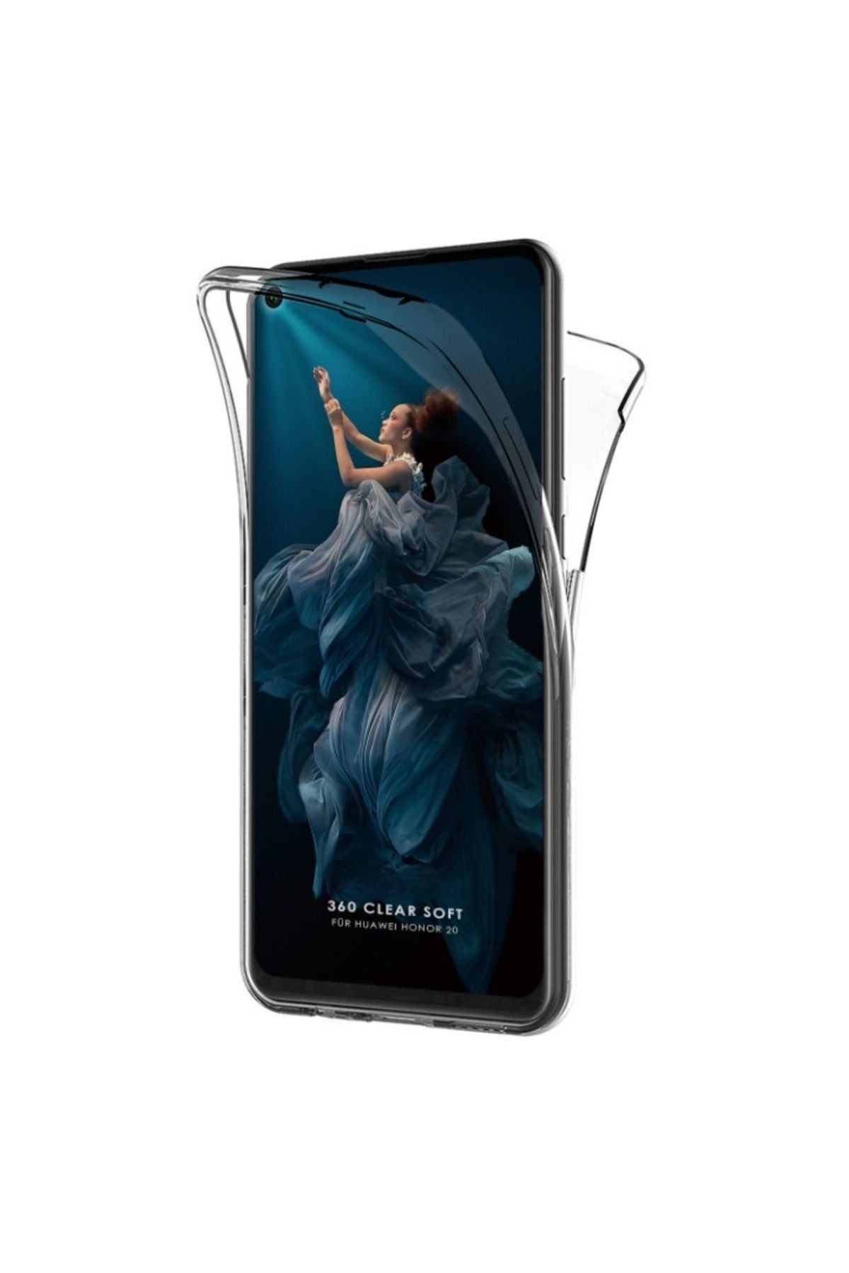 Ehr. Huawei Honor 20 Uyumlu Ön Arka 360 Tam Koruma Şeffaf Soft Silikon Kılıf