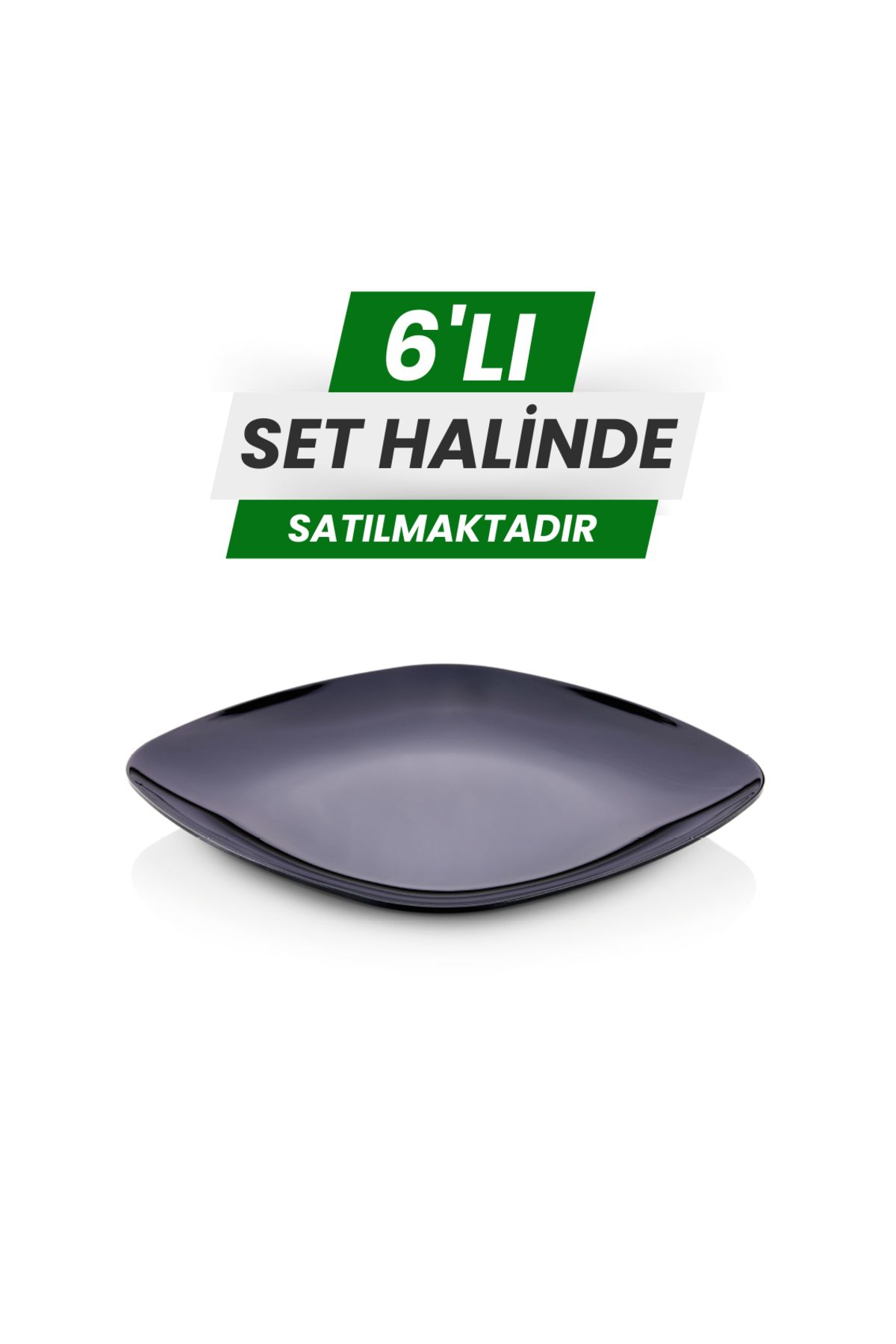 Alezy 165 Göreme Melamin Termostar Kare Servis Tabak 19 cm Siyah