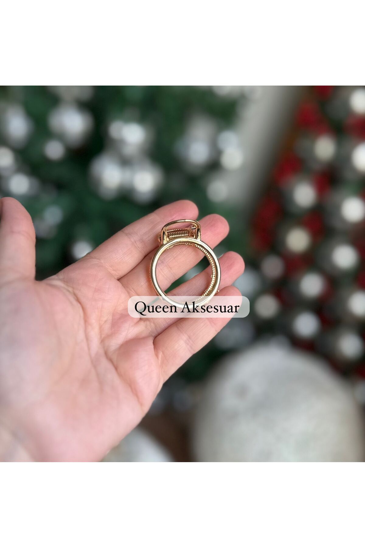 QUEEN AKSESUAR Trend küçük Altın Renk yuvarlak halka geometrik Metal Saç Tokası Mandallı klipsli