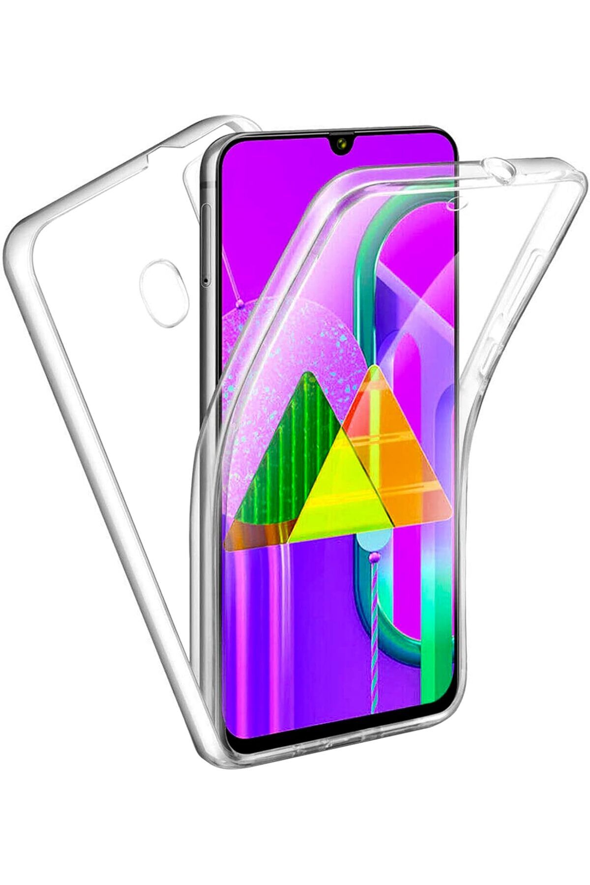 Ehr. Samsung Galaxy M30s Uyumlu Ön Arka 360 Tam Koruma Şeffaf Soft Silikon Kılıf