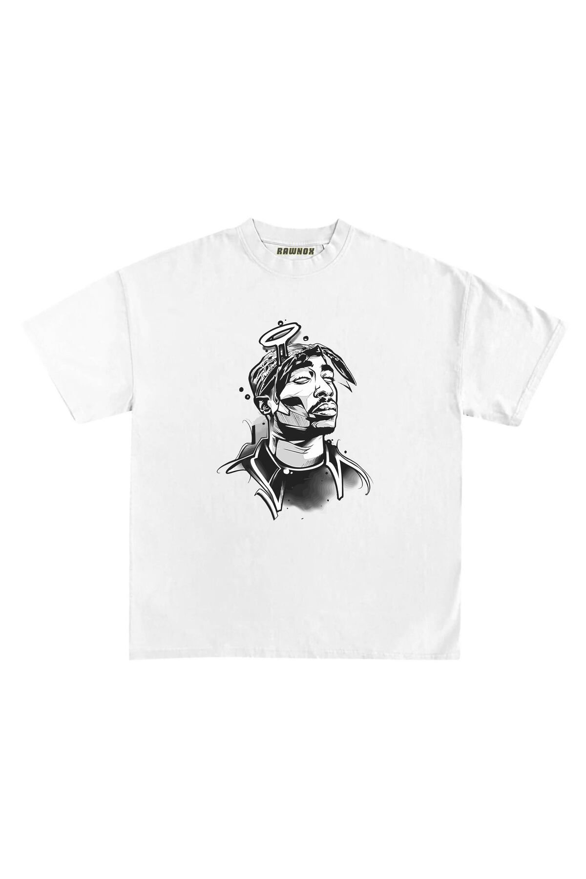 RawNox Unisex Bol Kalıp Tupac Baskılı Tshirt