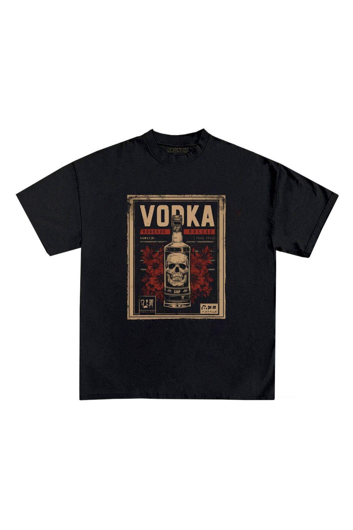 RawNox Unisex Bol Kalıp Vodka Baskılı Tshirt