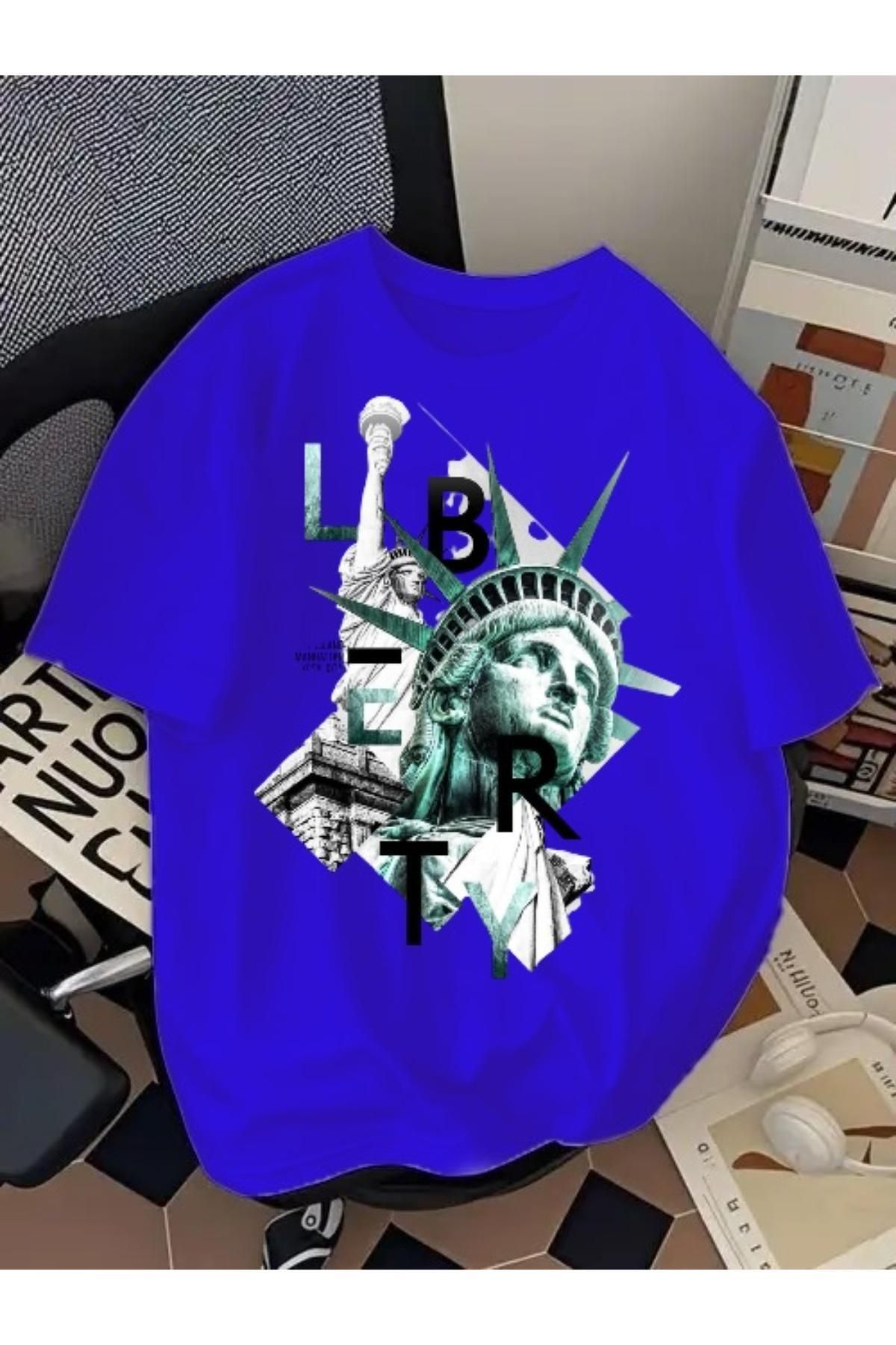 EQİ Özgürlük Heykeli Baskılı Oversize T-Shirt