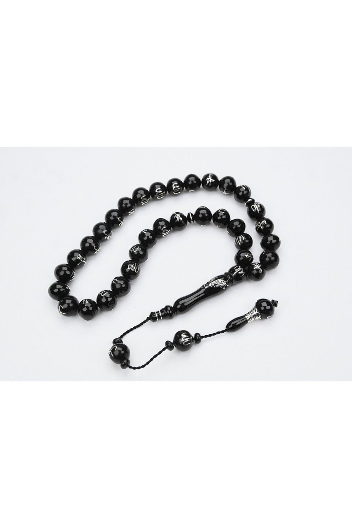 BlackCraft Oltu Taşı ALLAH MUHAMMET Arapça El İşçiliği Tespih