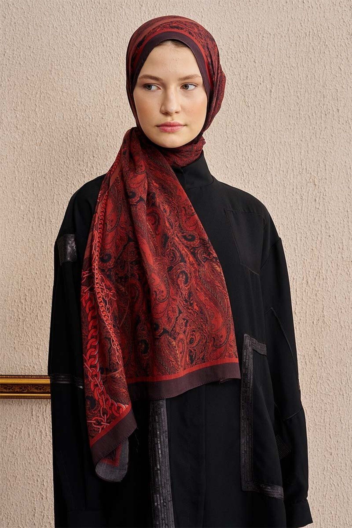 ED Scarf Kırmızı ED Scarf Pamuk İpek Rogue Şal