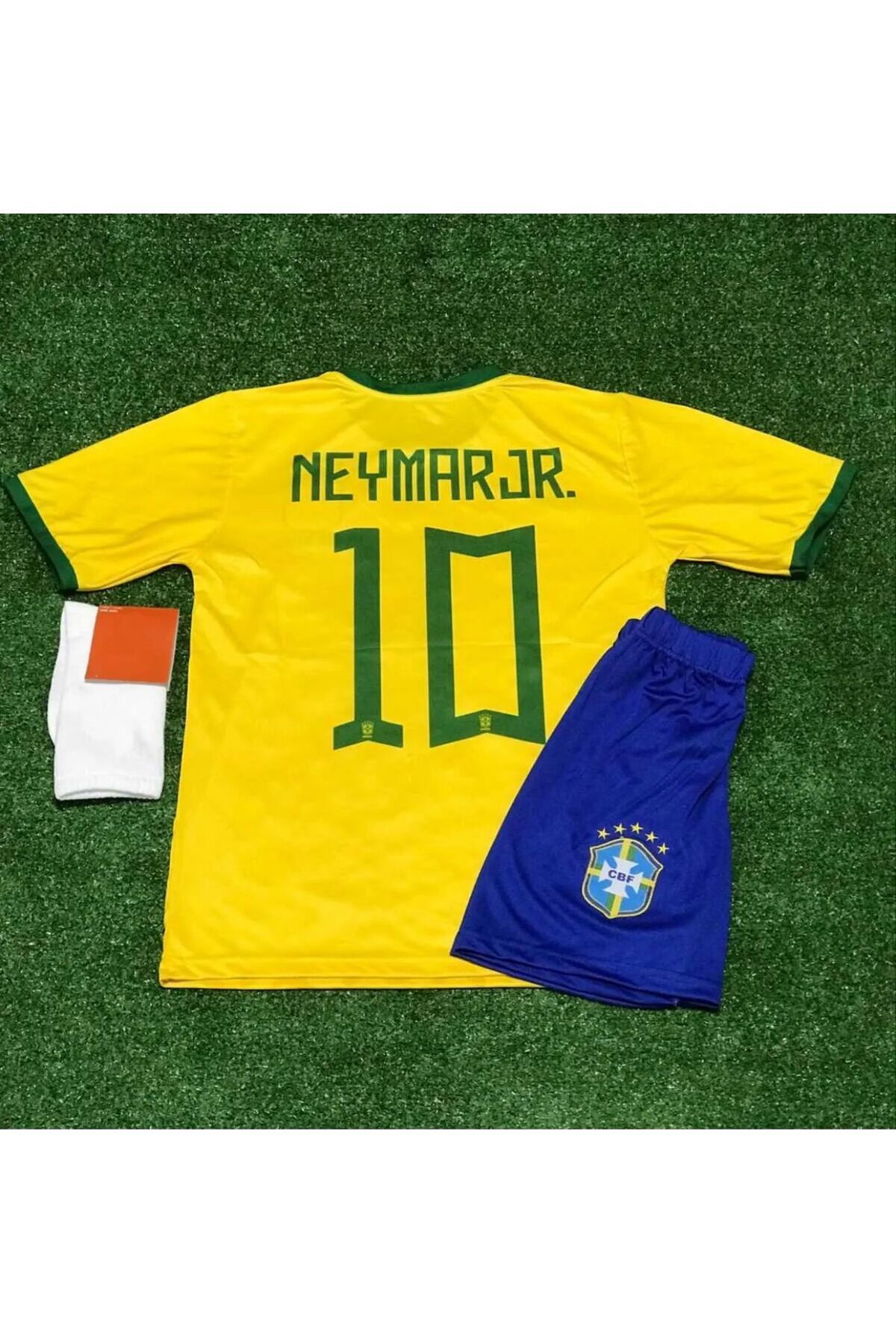 BARBITOS Brezilya 2023/24 Yeni Sezon Neymar Jr Çocuk Forması Şort Çorap 4'lü Set-ZP04