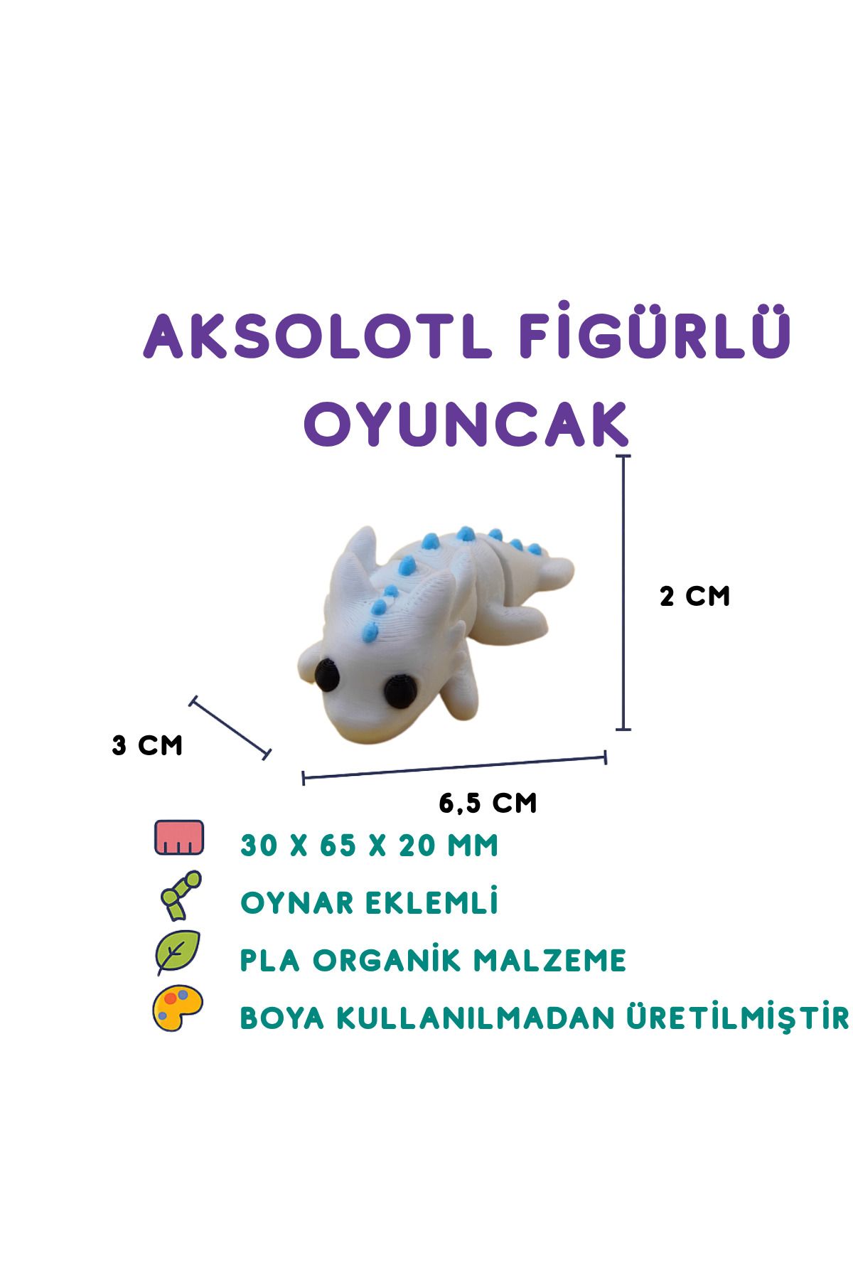 Totilina Aksolotl Figür - 3D Nadir Su Canlısı Oyuncak