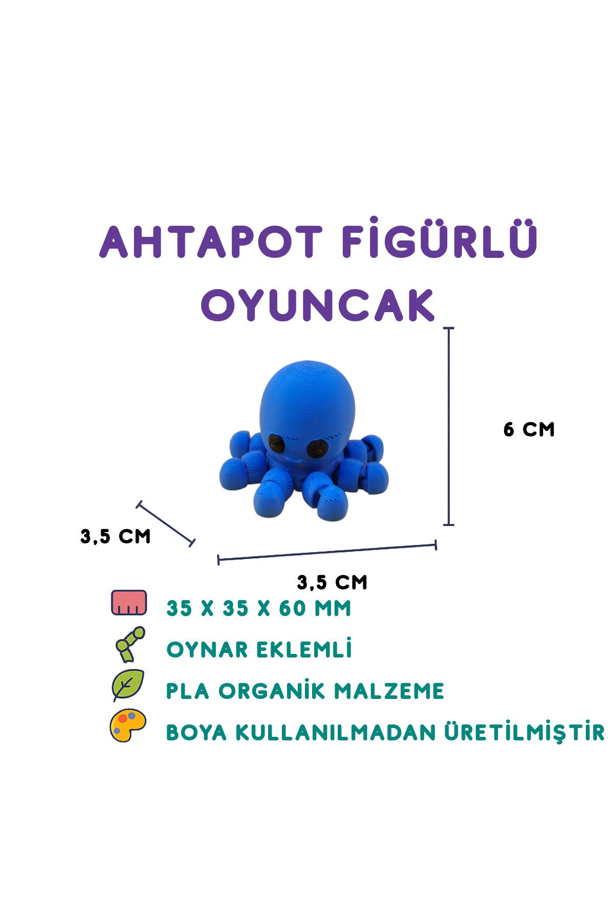 Totilina Ahtapot Figür - 3D Deniz Canlısı Oyuncak