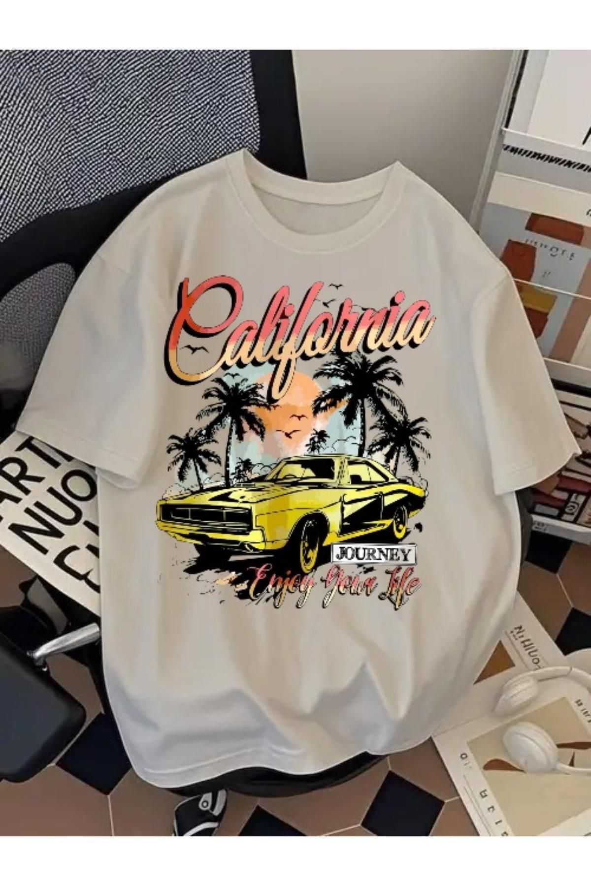 EQİ California Baskılı Oversize T-Shirt