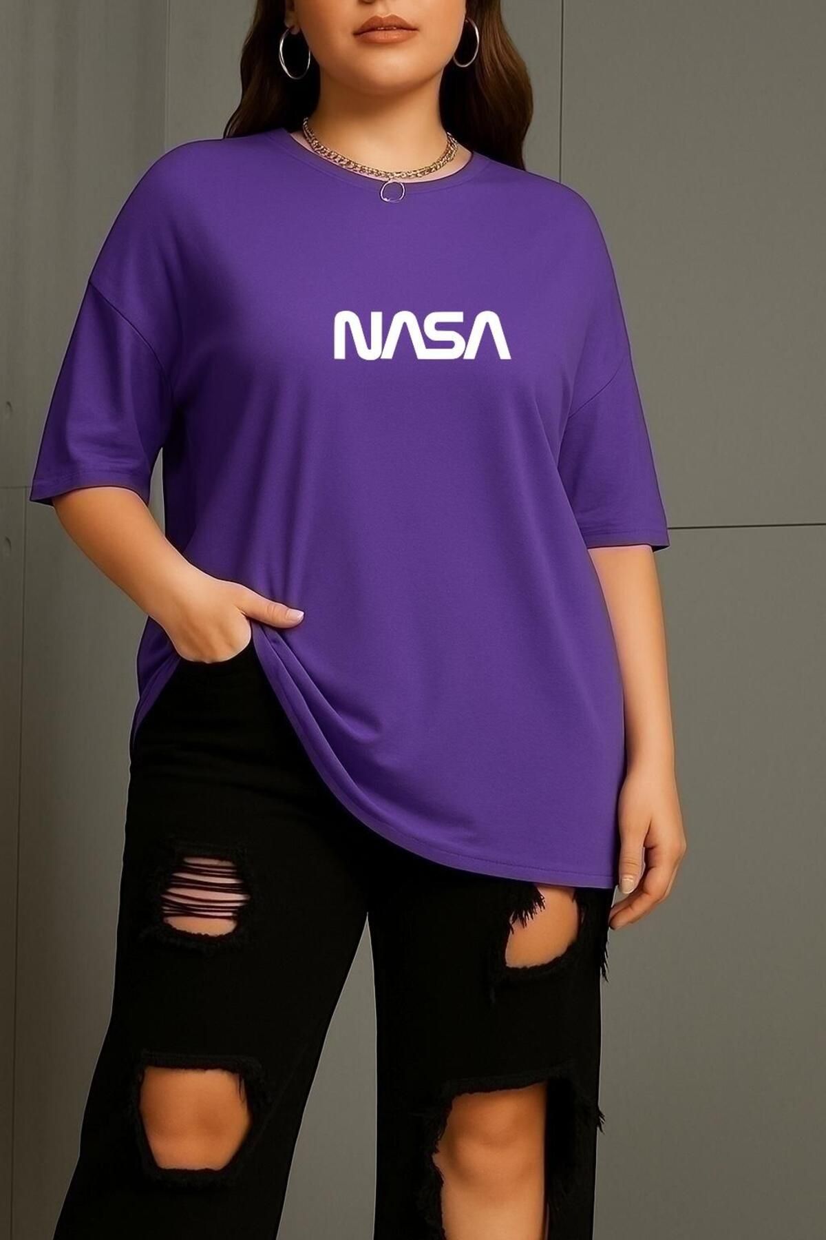 BENROMA BÜYÜK BEDEN NASA BASKILI UNİSEX TİŞÖRT