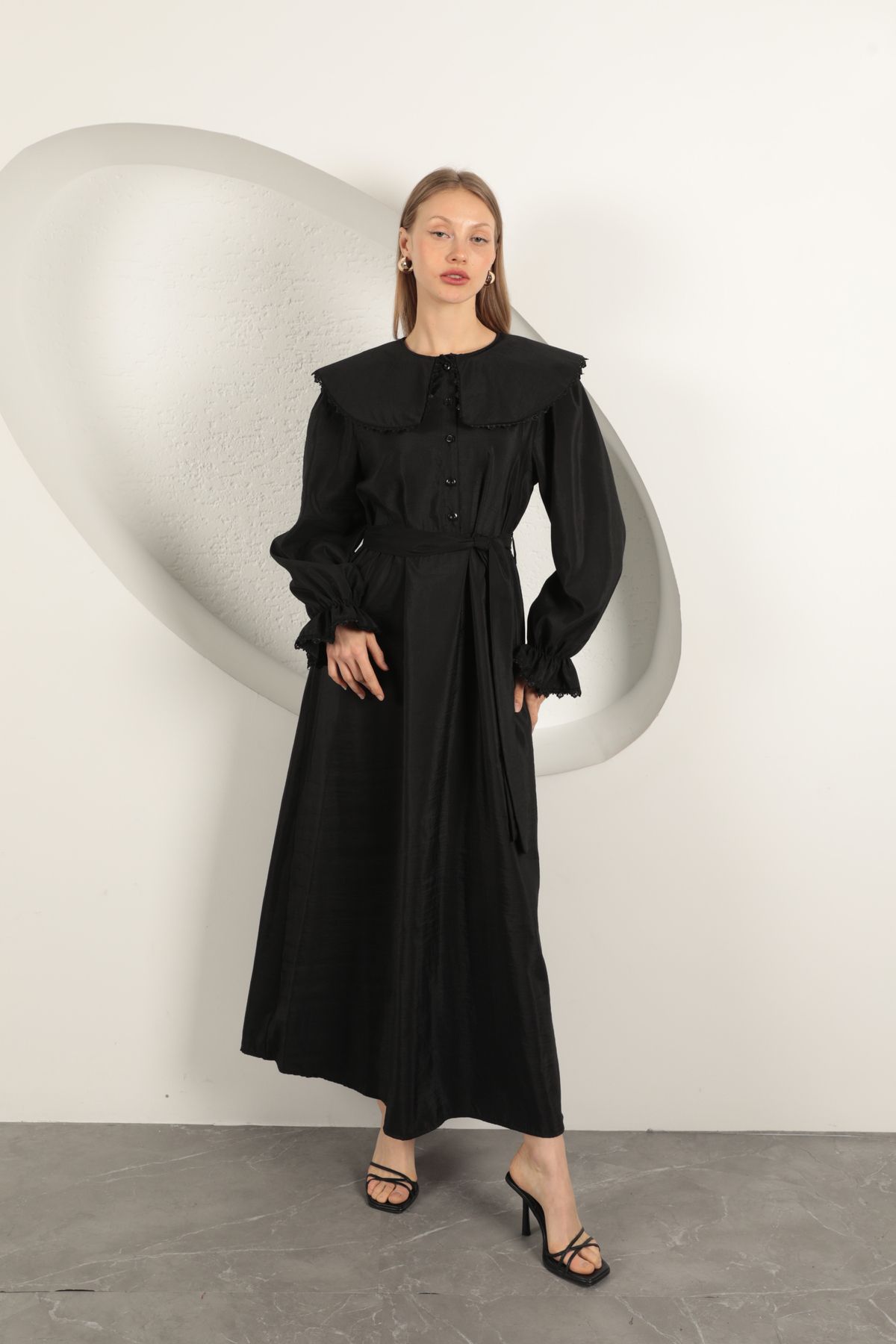 MODA Modal Kumaş Dantelli Elbise