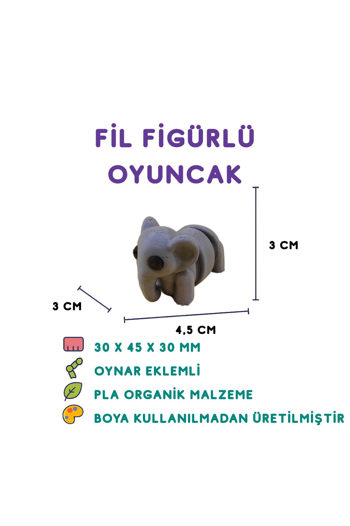 Totilina Fil Figür - 3D Sevimli Hayvan Oyuncak