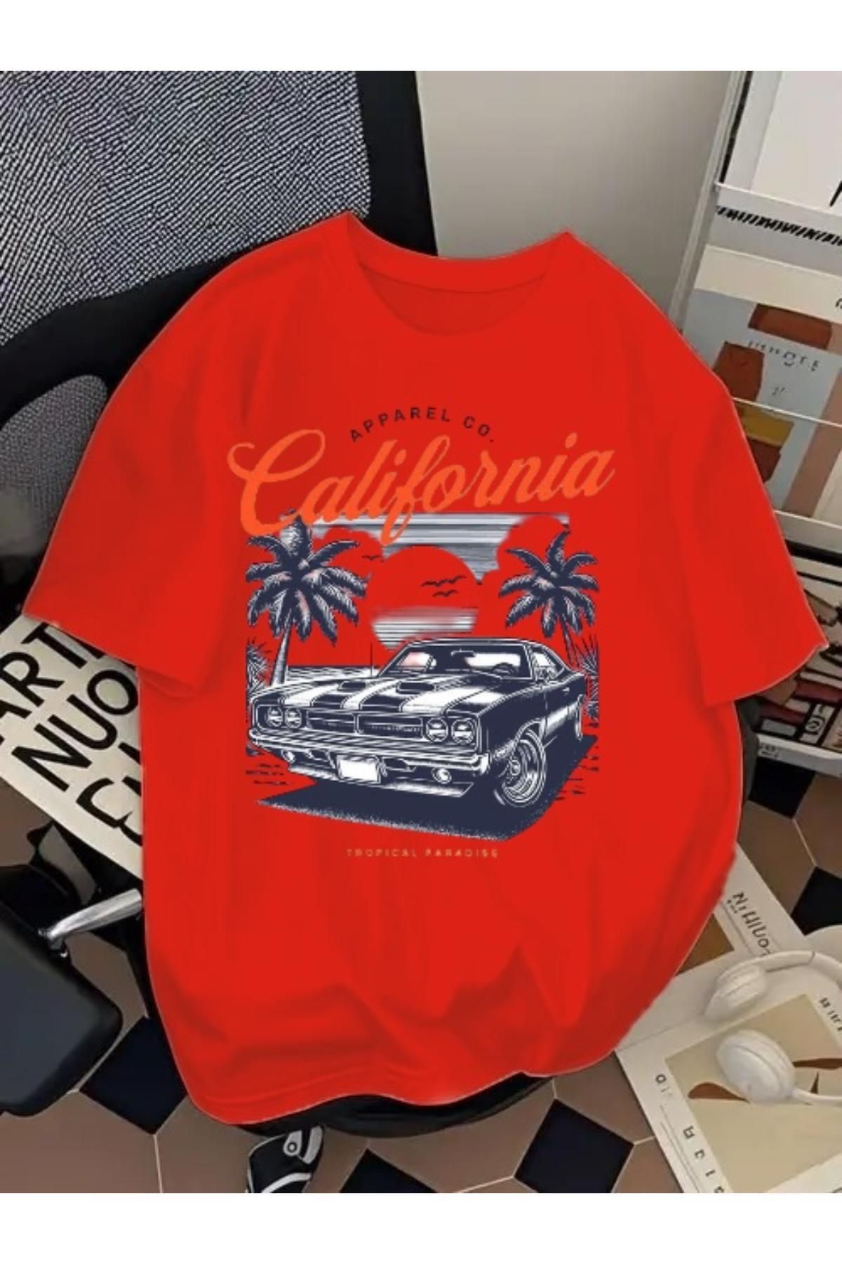 EQİ California Araba Baskılı Oversize T-Shirt