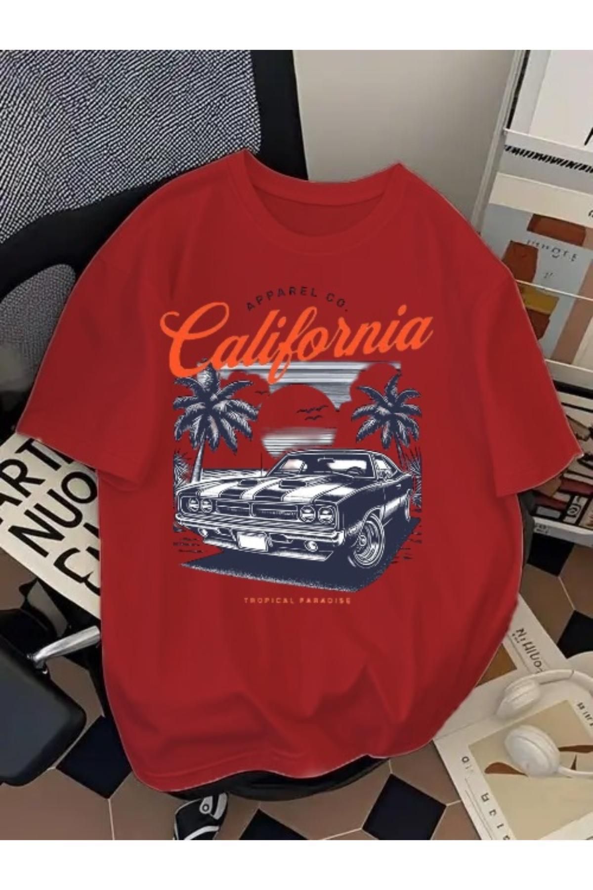 EQİ California Araba Baskılı Oversize T-Shirt