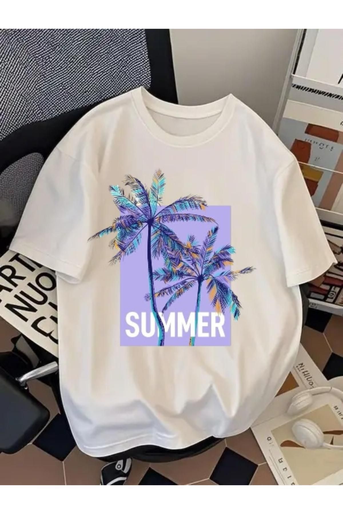 EQİ Summer Baskılı Oversize T-Shirt