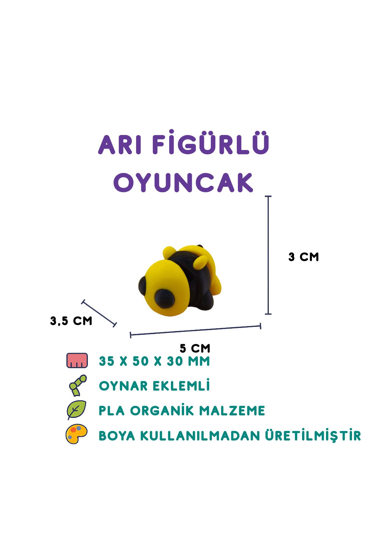 Totilina Tombul Arı Figür - 3D Sevimli Böcek Oyuncağı