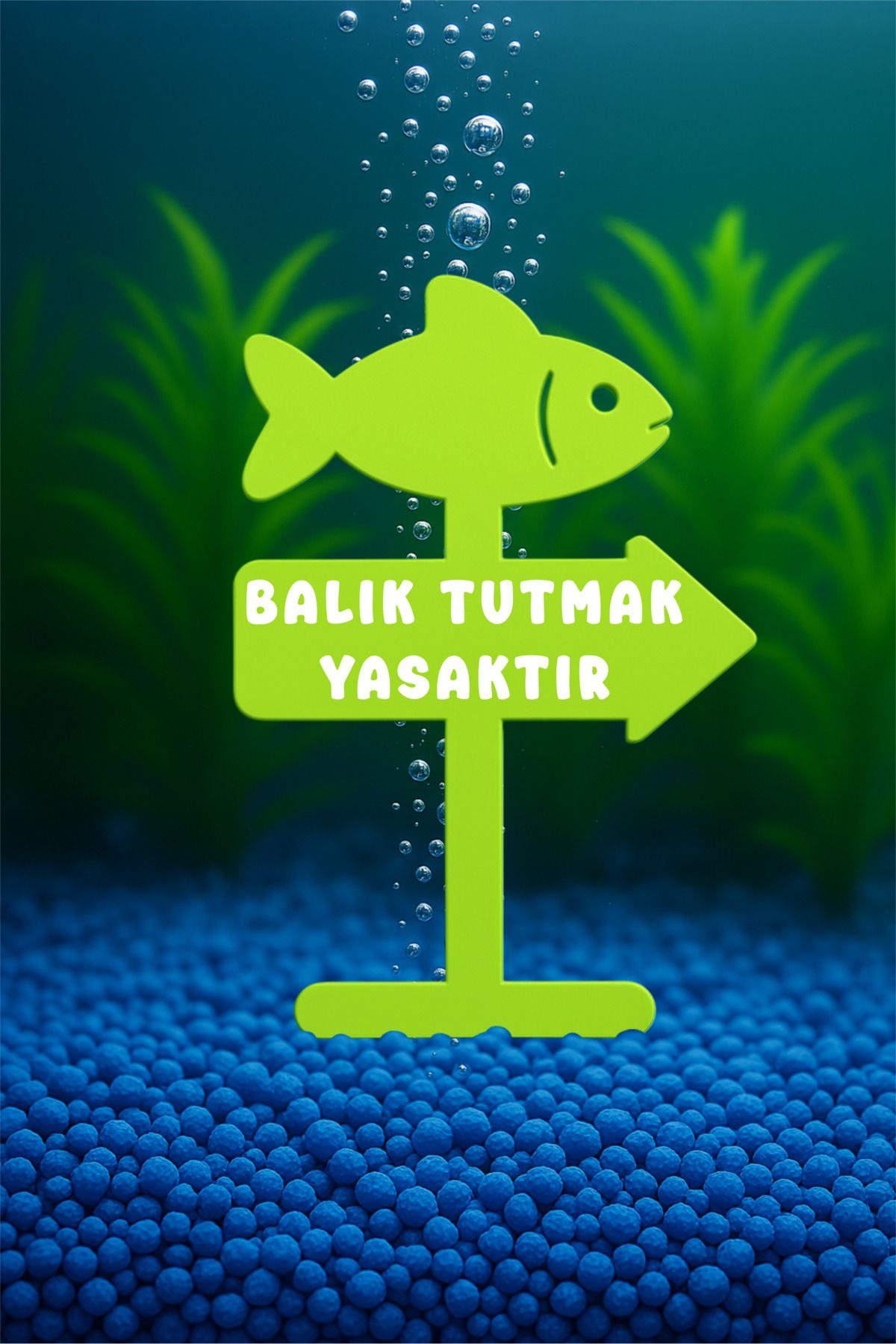 MDİZMİR Akvaryum Dekoru ( Yeşil ) Fanus Dekoru Küçük Akvaryum Mini Akvaryum Dekoru