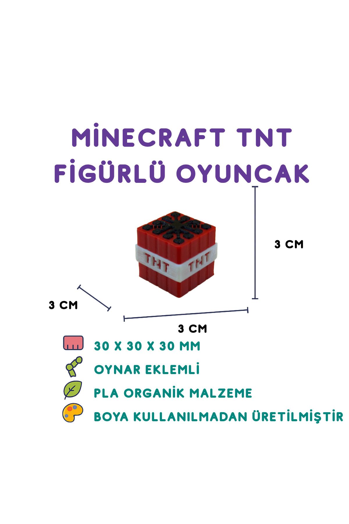 Totilina Minecraft Bomba Figür - Minecraft Temalı 3D Mini Oyuncak