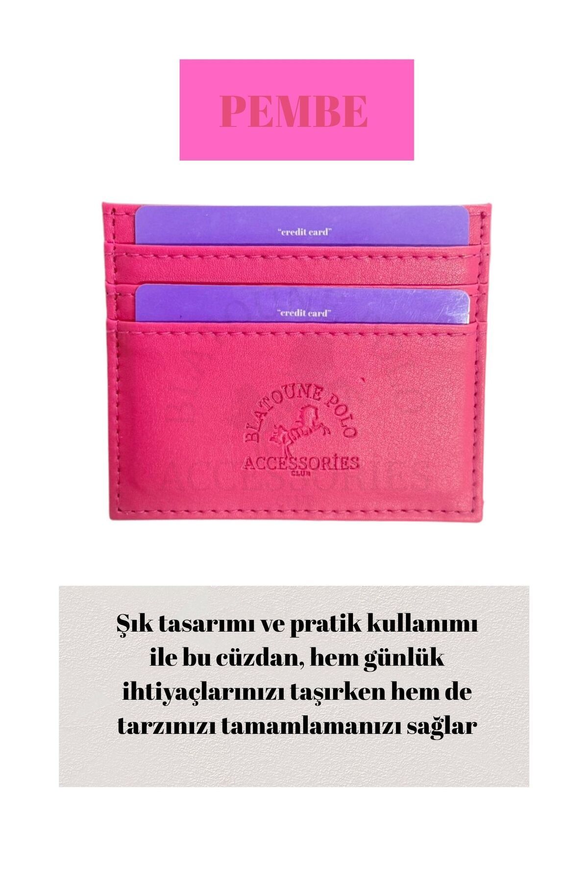 Blatoune Polo Unisex Suni Deri İnce Model Kağıt Para Bölmeli Kredi Kartı Ve Kartvizitlik Kartlık