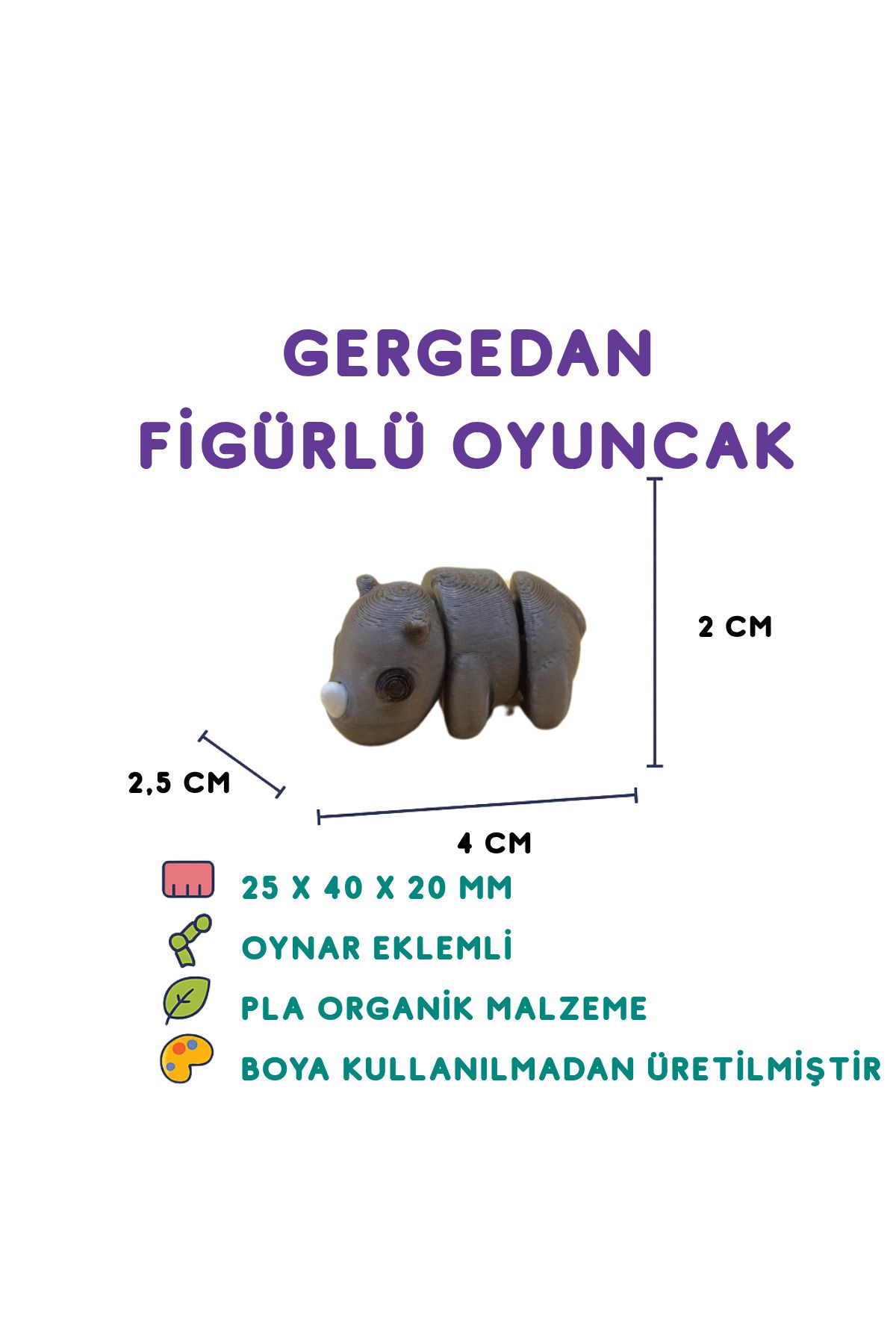 Totilina Gergedan Figür - 3D Vahşi Doğa Temalı Oyuncak
