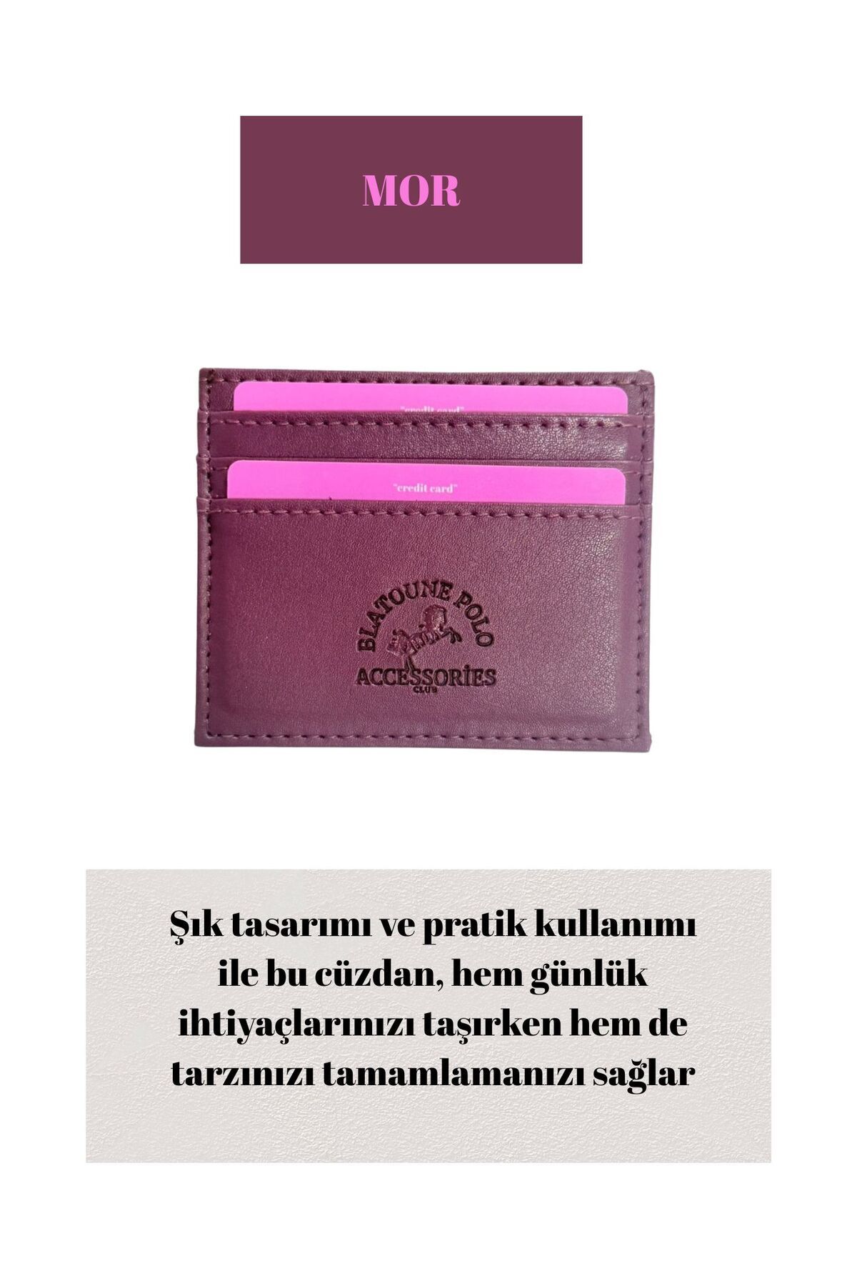 Blatoune Polo Unisex Suni Deri İnce Model Kağıt Para Bölmeli Kredi Kartı Ve Kartvizitlik Kartlık