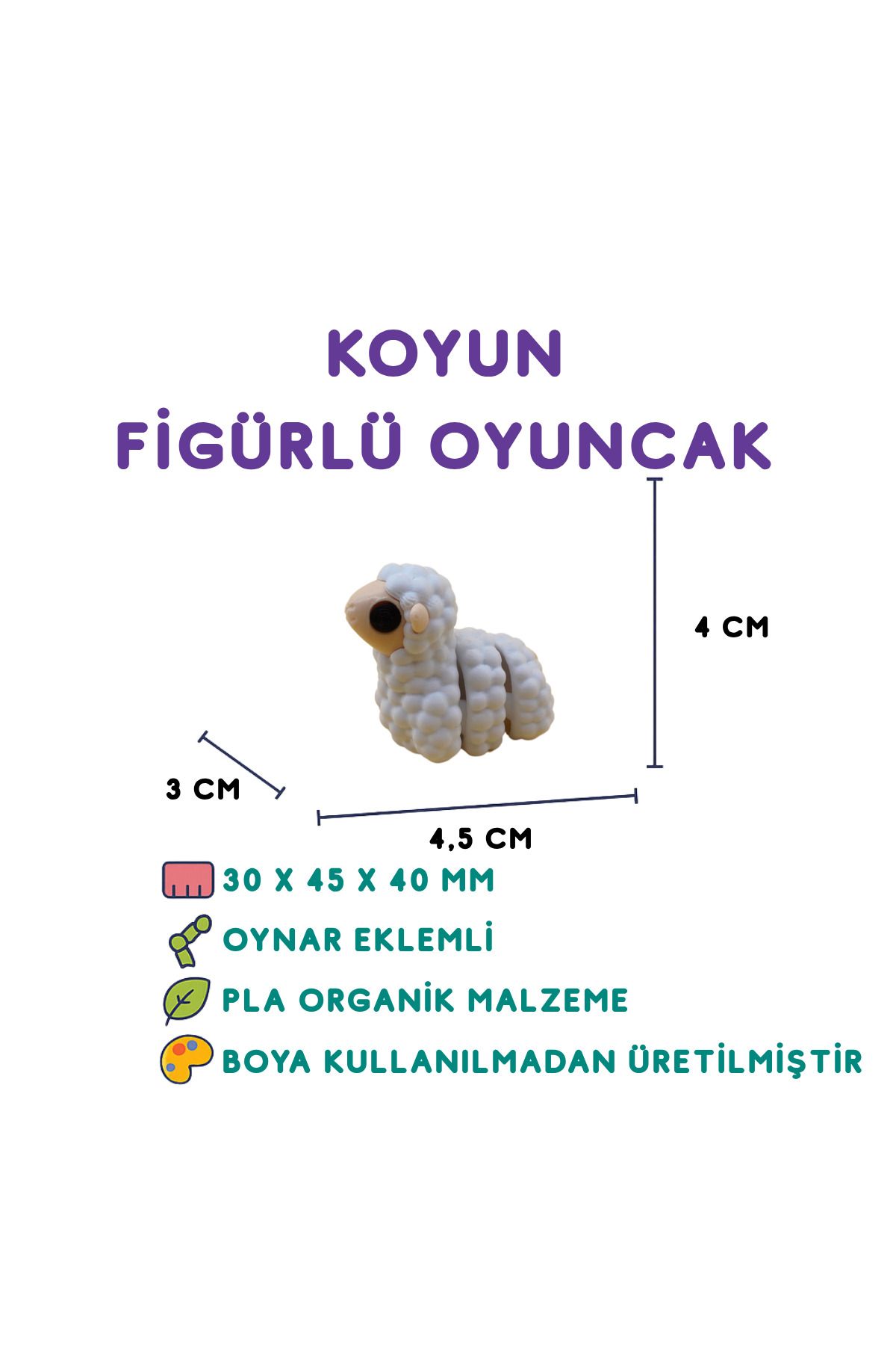 Totilina Koyun Figür - 3D Küçükbaş Hayvan Oyuncak