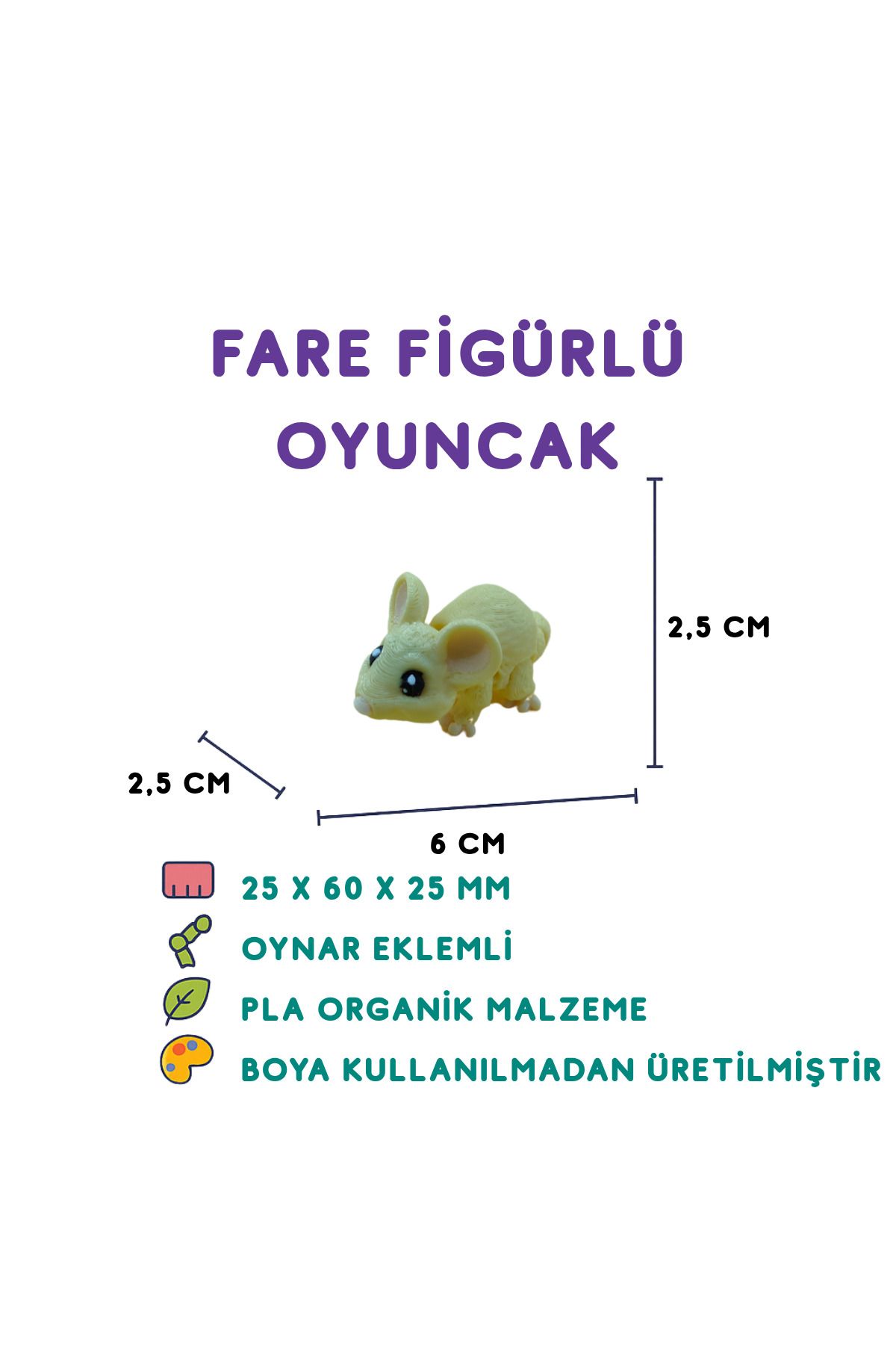 Totilina Farecik Figür - 3D Sevimli Mini Hayvan Oyuncak