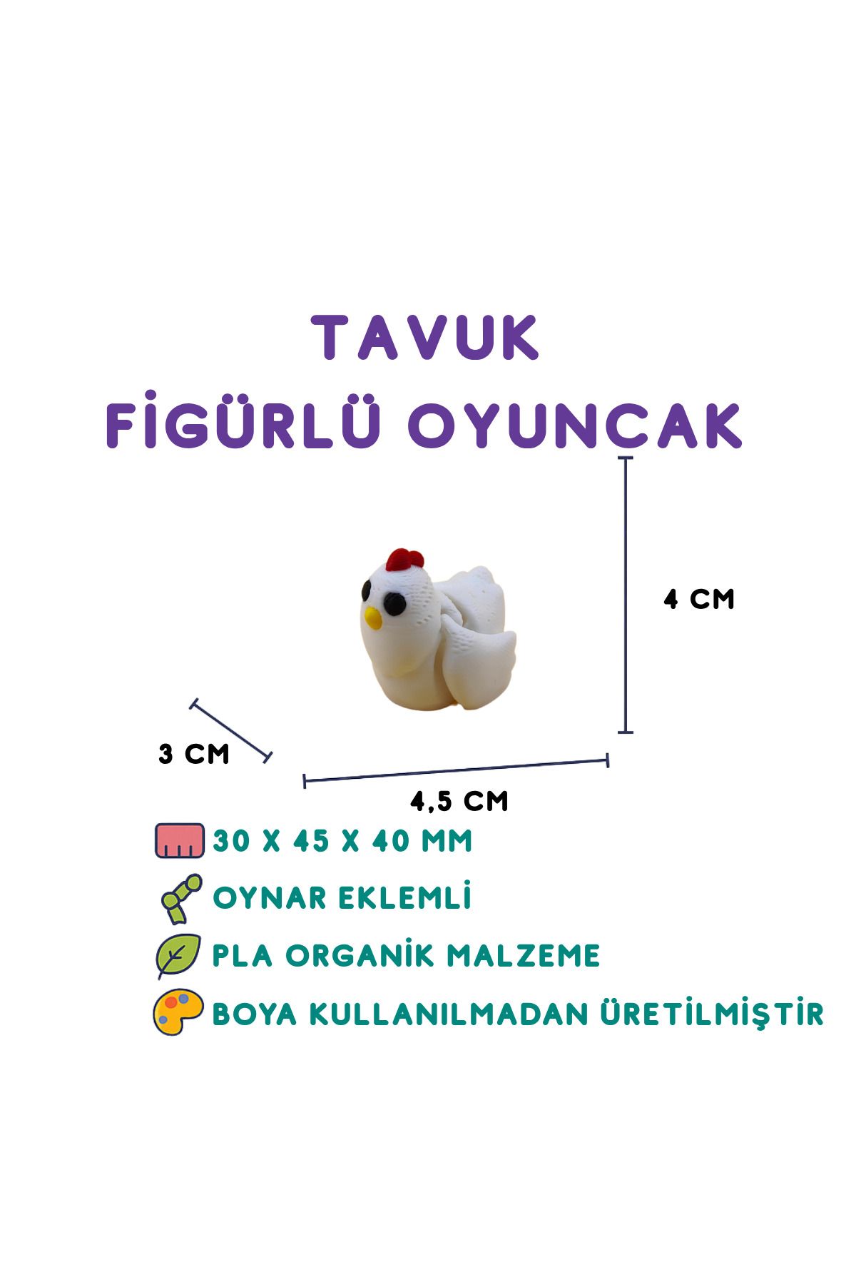 Totilina Tavuk Figür - 3D Sevimli Kümes Hayvanı
