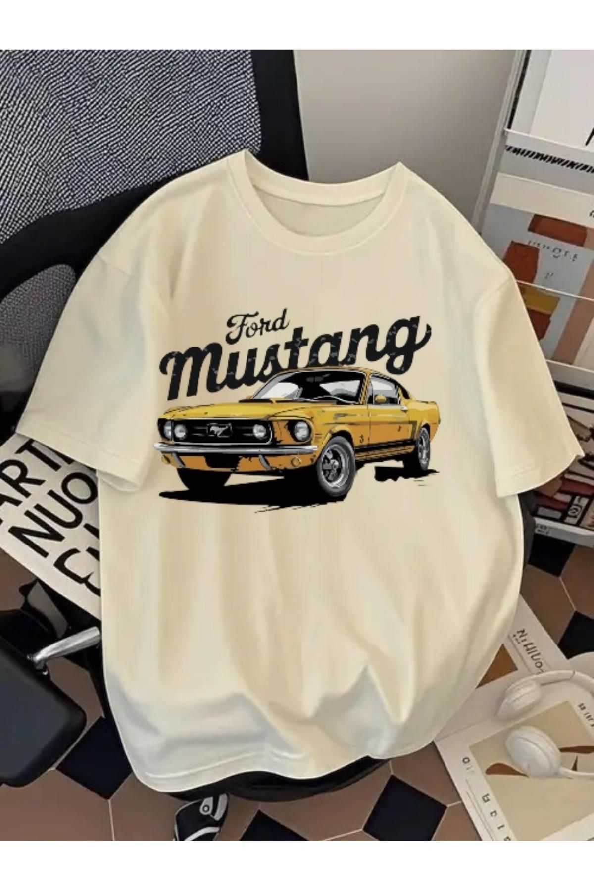 EQİ Mustang Baskılı Oversize T-Shirt