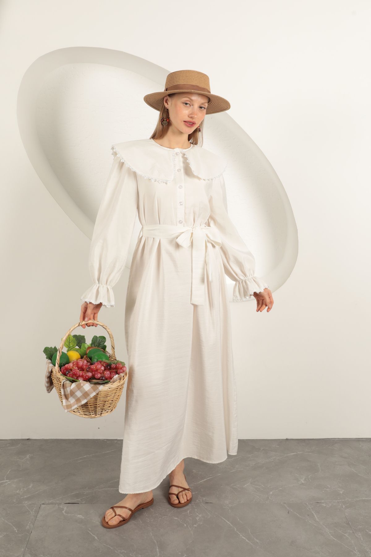 MODA Modal Kumaş Dantelli Elbise