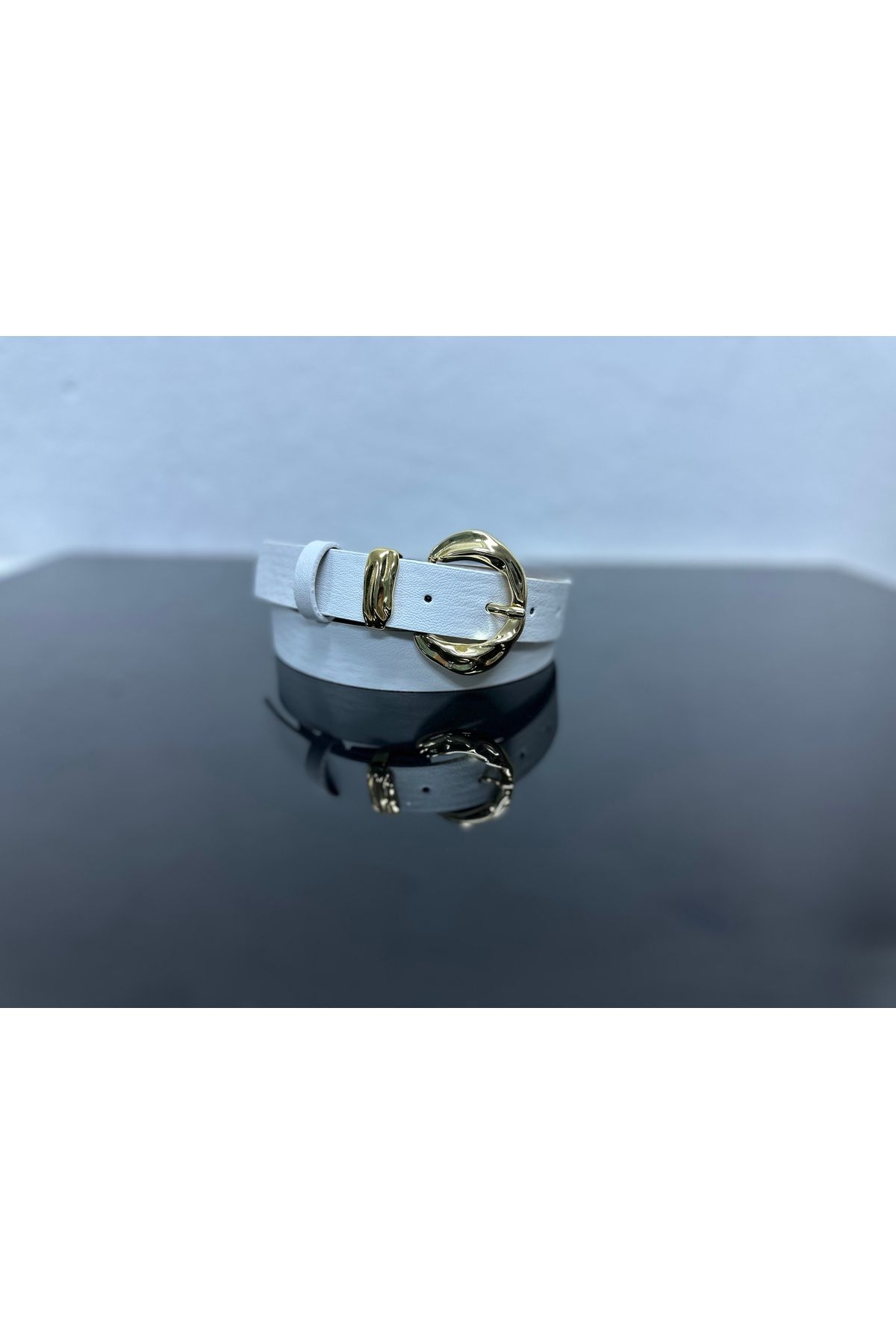 VERAMO Şık Modern GOLD Toka Detaylı Kadın Kemeri