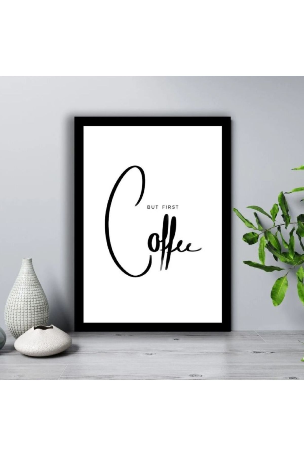 teftelek 1 Adet BUT FRIST COFFE yazılı Ahşap Mdf Çerçeve Görünümlü Mdf Tablo