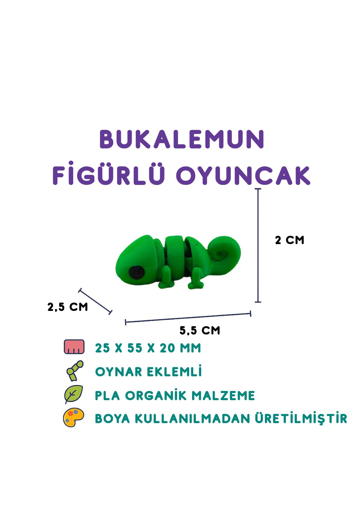 Totilina Bukalemun Figür - 3D Renk Değiştiren Mini Oyuncak