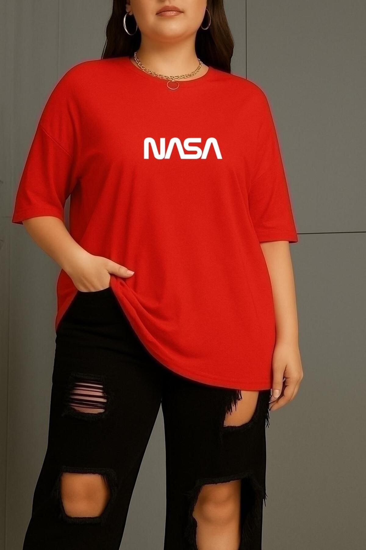 BENROMA BÜYÜK BEDEN NASA BASKILI UNİSEX TİŞÖRT