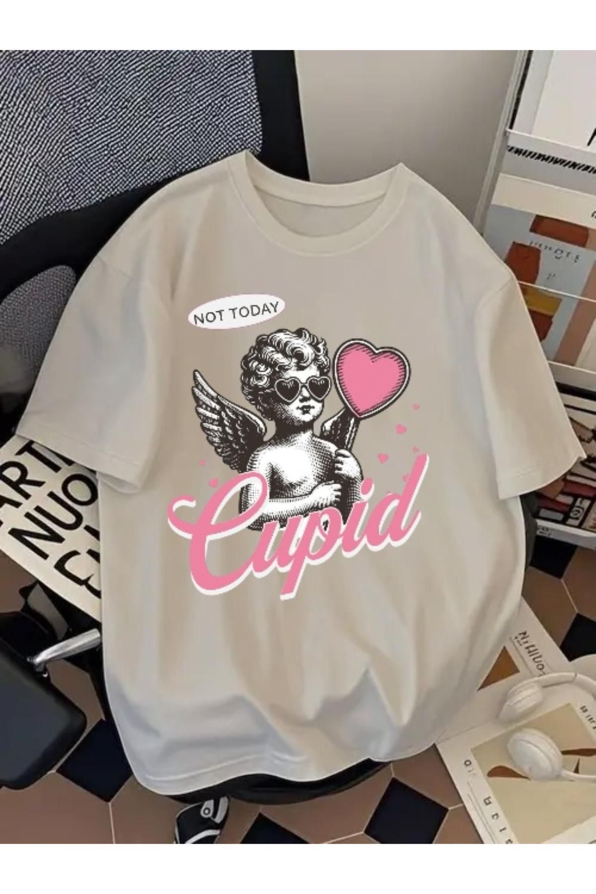 EQİ Not Today Melek Baskılı Oversize T-Shirt