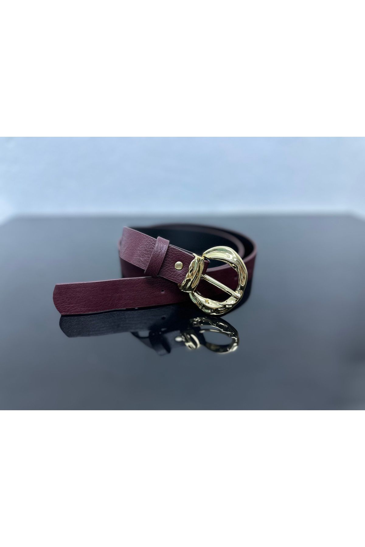 VERAMO Şık Modern GOLD Toka Detaylı Kadın Kemeri