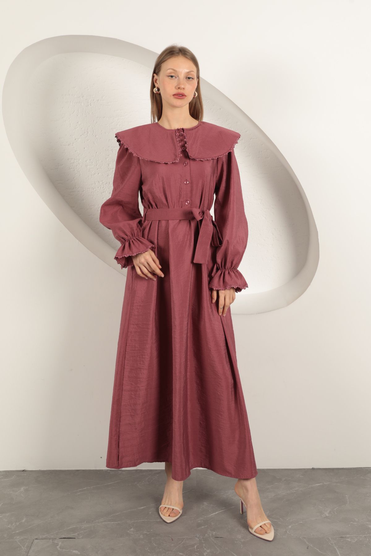 MODA Modal Kumaş Dantelli Elbise