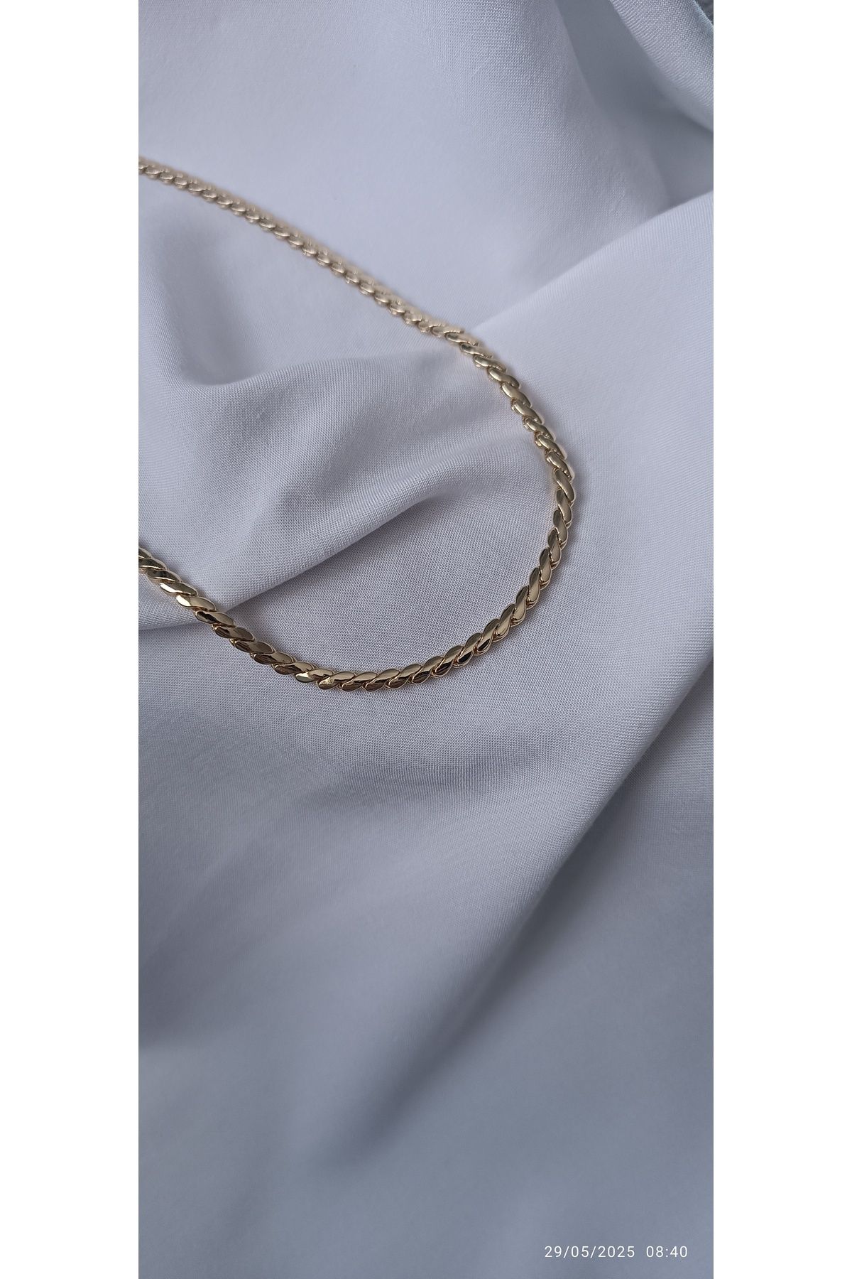 ARİ TAKI Gold ezme çelik kolye 50 cm