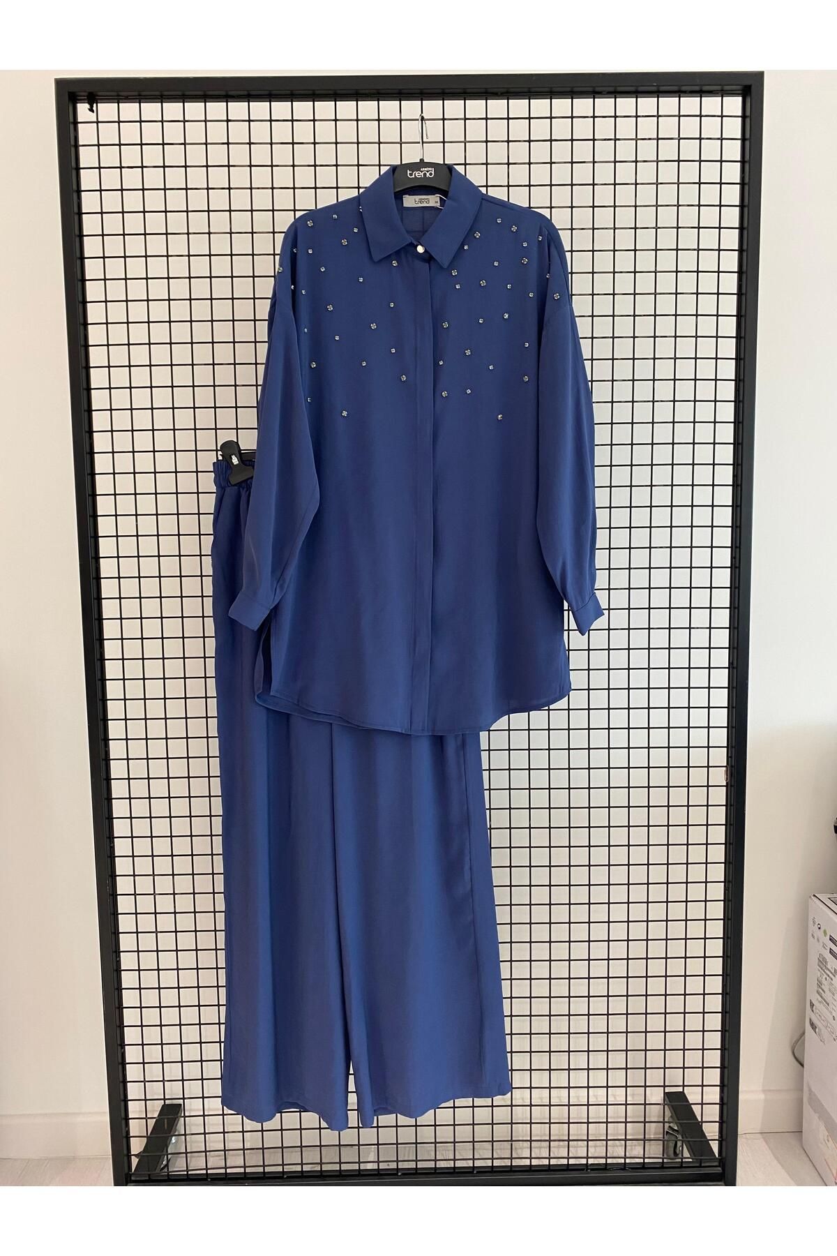 Armine TREND Gömleği Taşlı Alt Üst Takım-25YT6139